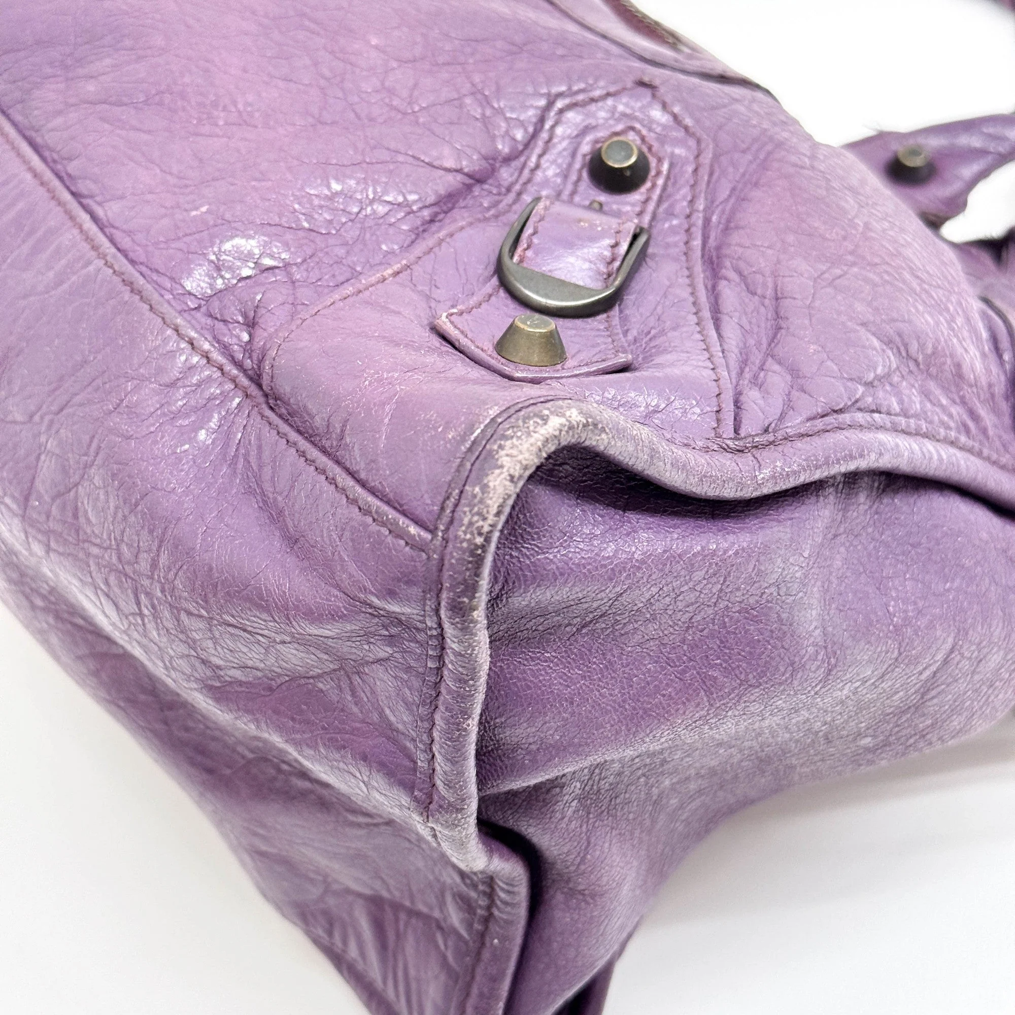 Part Time Purple Leather Shoulder Bag - Image 10