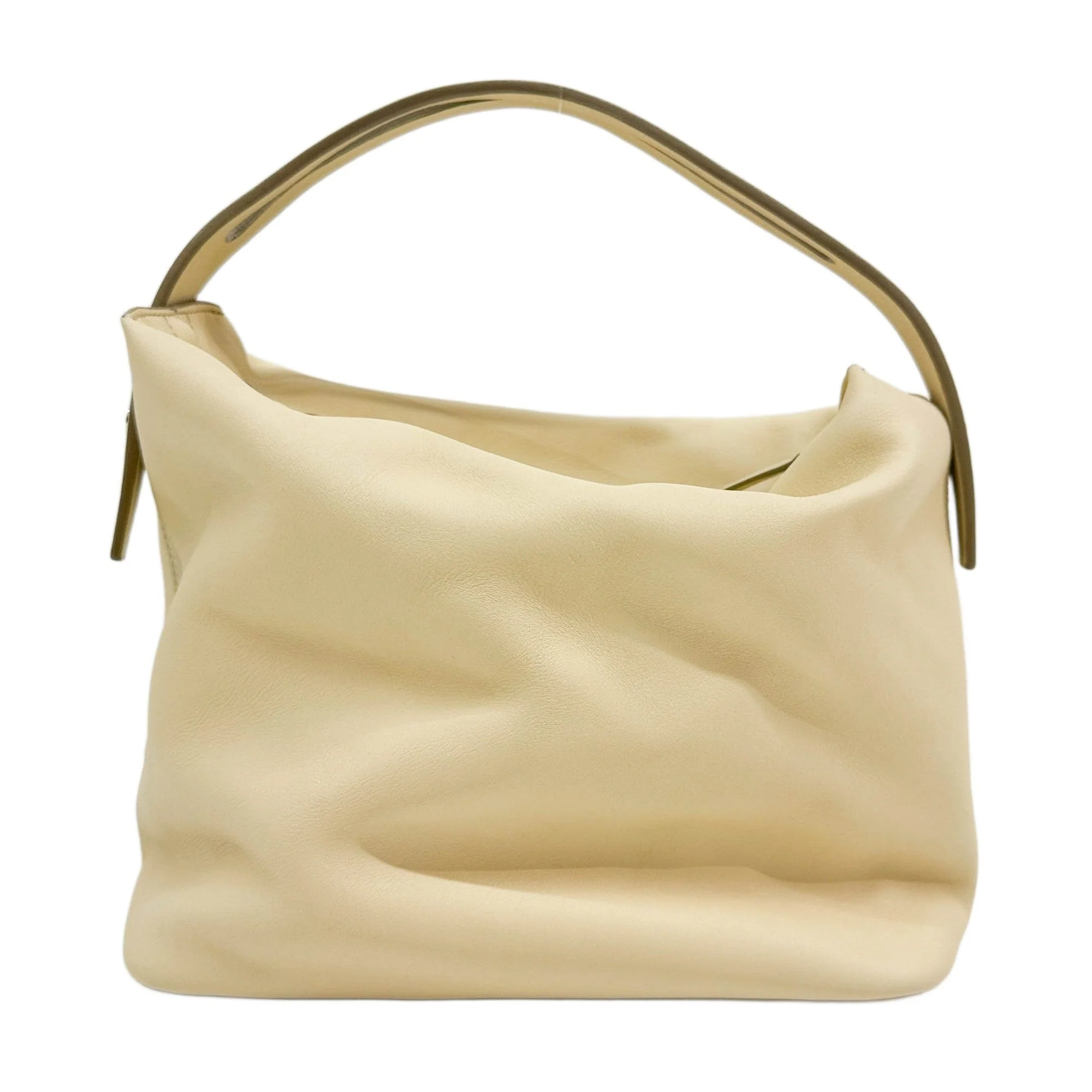 Pastel Yellow Leather Hand Bag - Image 2