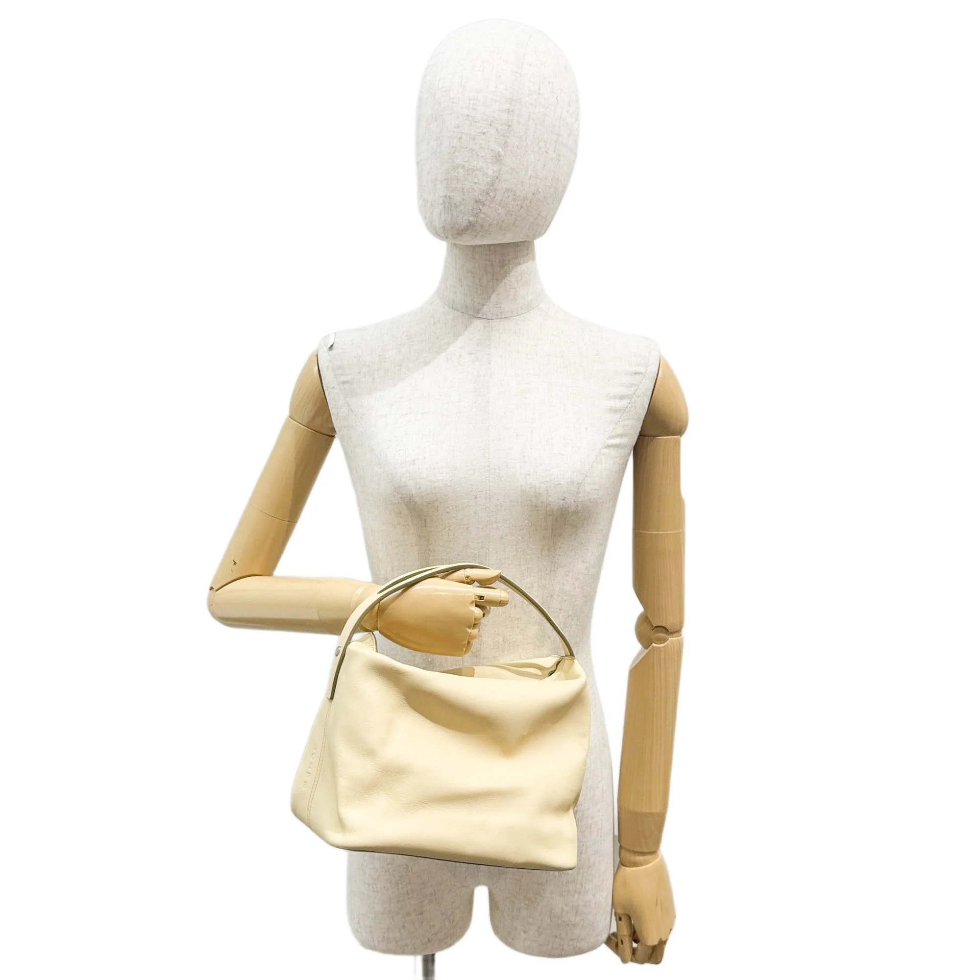 Pastel Yellow Leather Hand Bag - Image 3