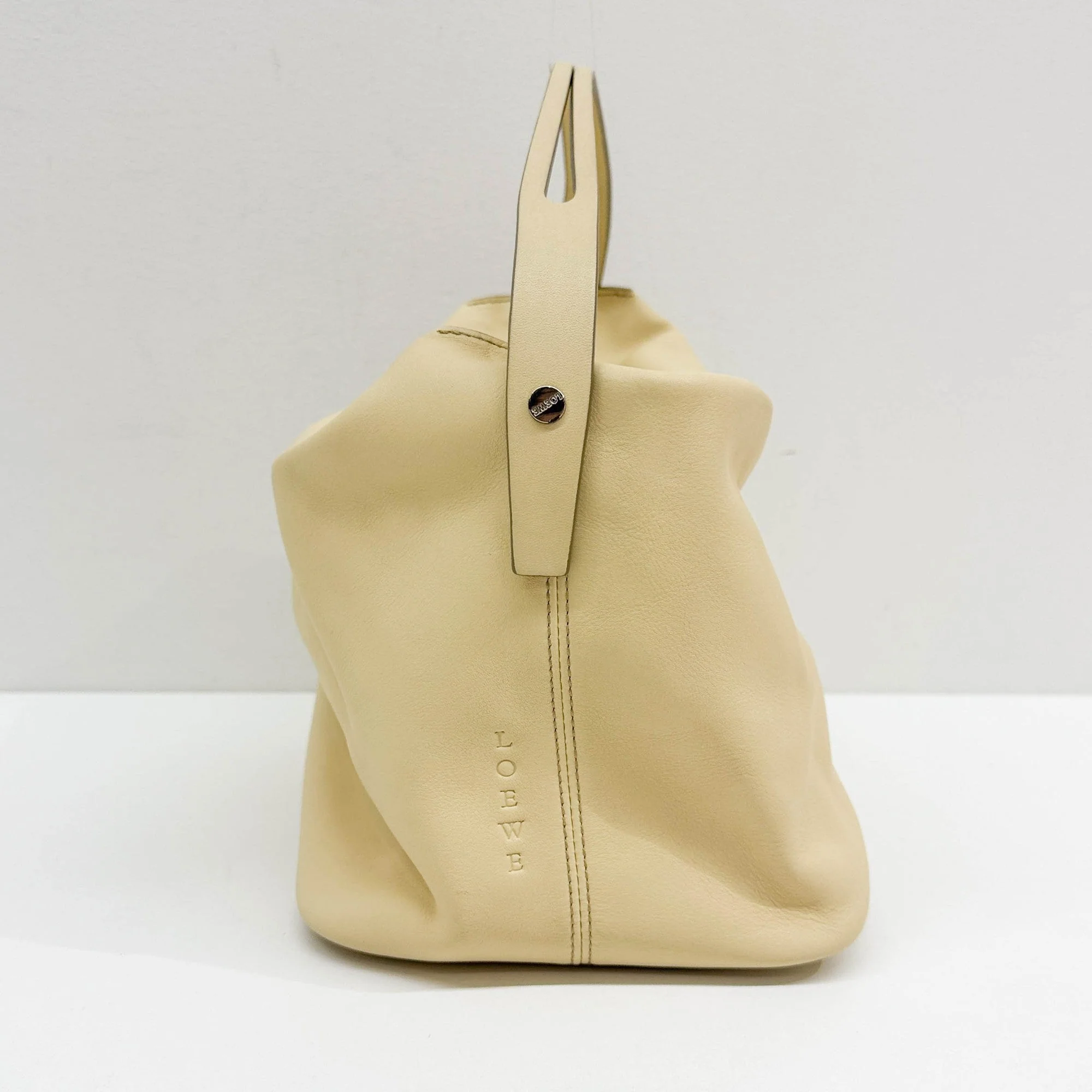Pastel Yellow Leather Hand Bag - Image 6