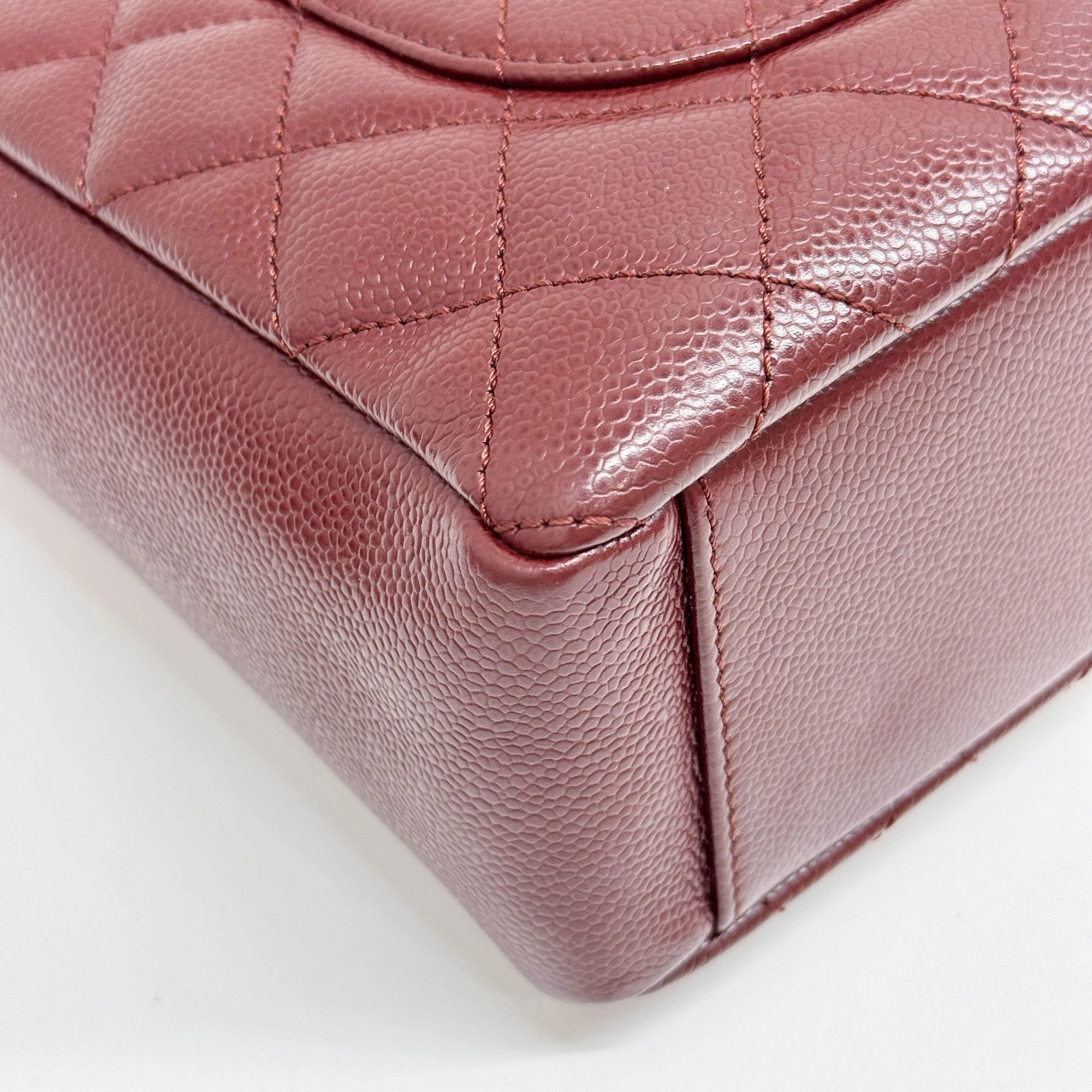 Petite Shopping Tote 2013-2014 Quilted Burgundy Caviar Leather Tote Bag - Image 11