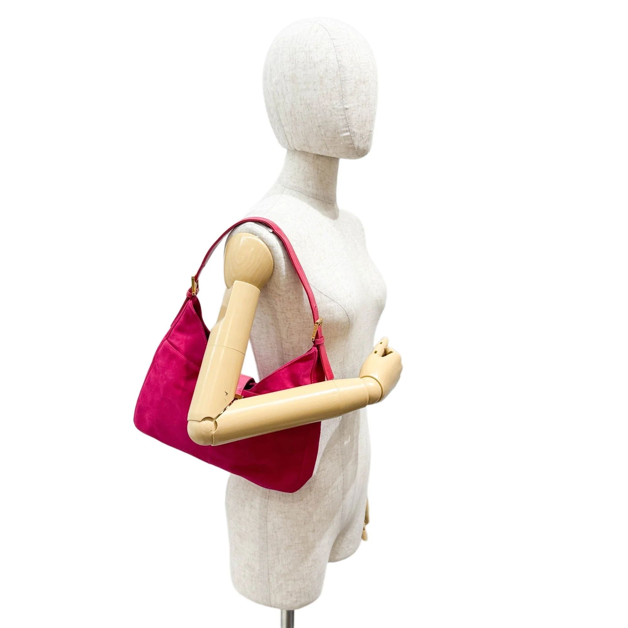 Pink Suede Shoulder Bag - Image 3