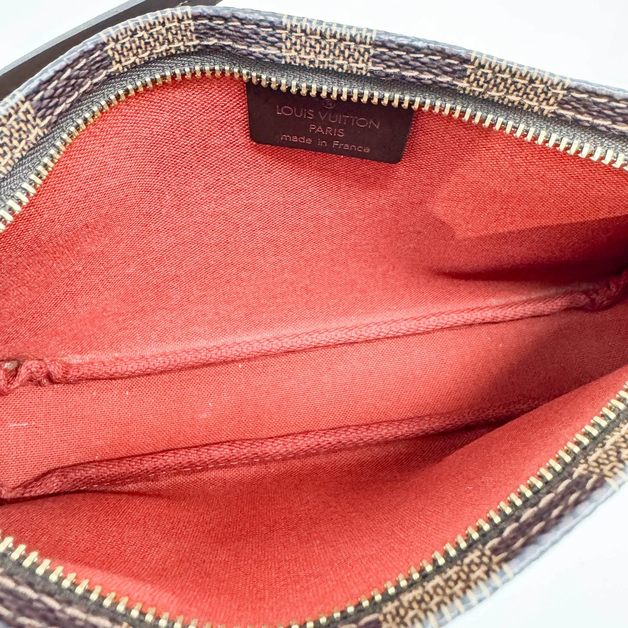 Pochette Accessoire Brown Coated Canvas Hand Bag - Image 13
