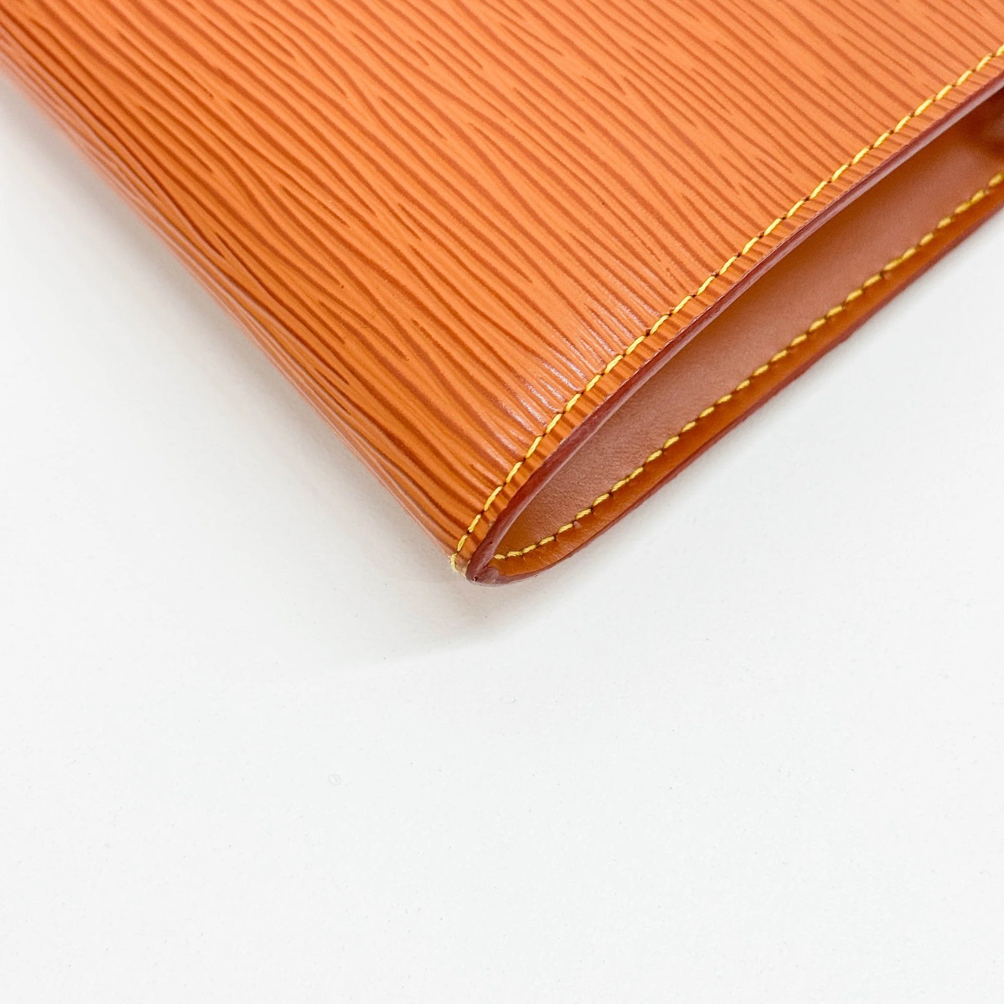 Pochette Accessoire Epi Caramel Brown Leather Hand Bag - Image 11