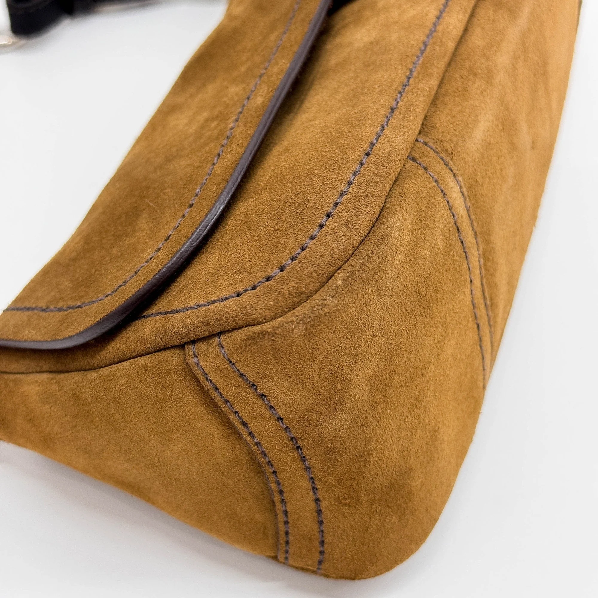 PRADA Brown Suede Leather Shoulder Bag - Image 9