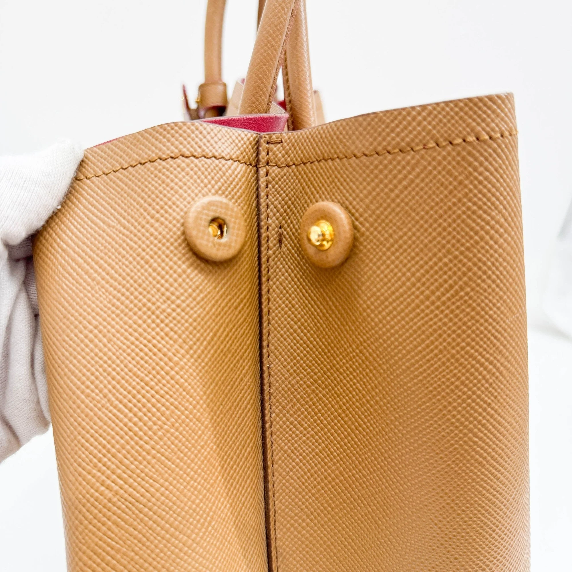 Prada Double Caramel Brown Saffiano Leather Tote Bag - Image 25