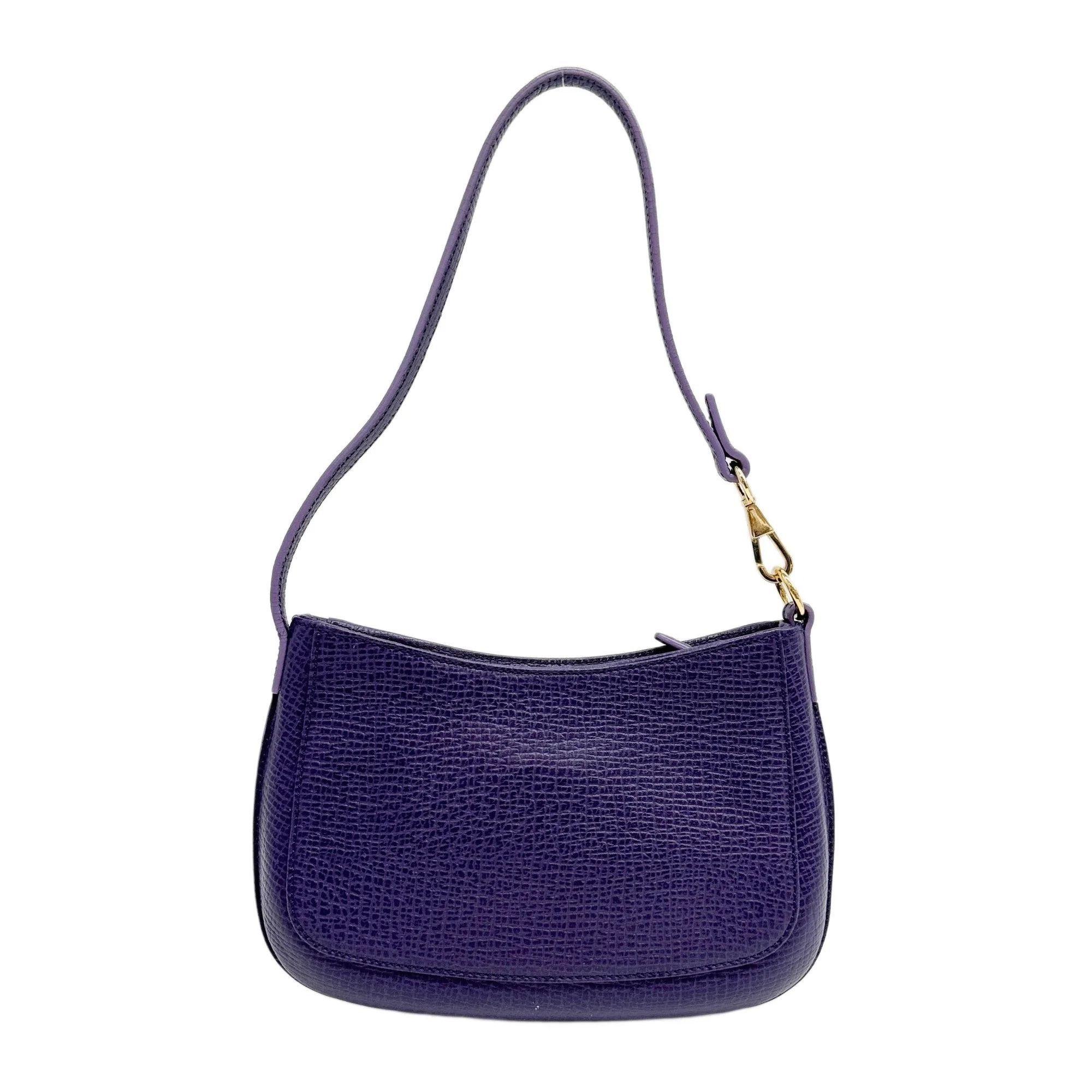 Purple Leather Shoulder Bag - Image 2