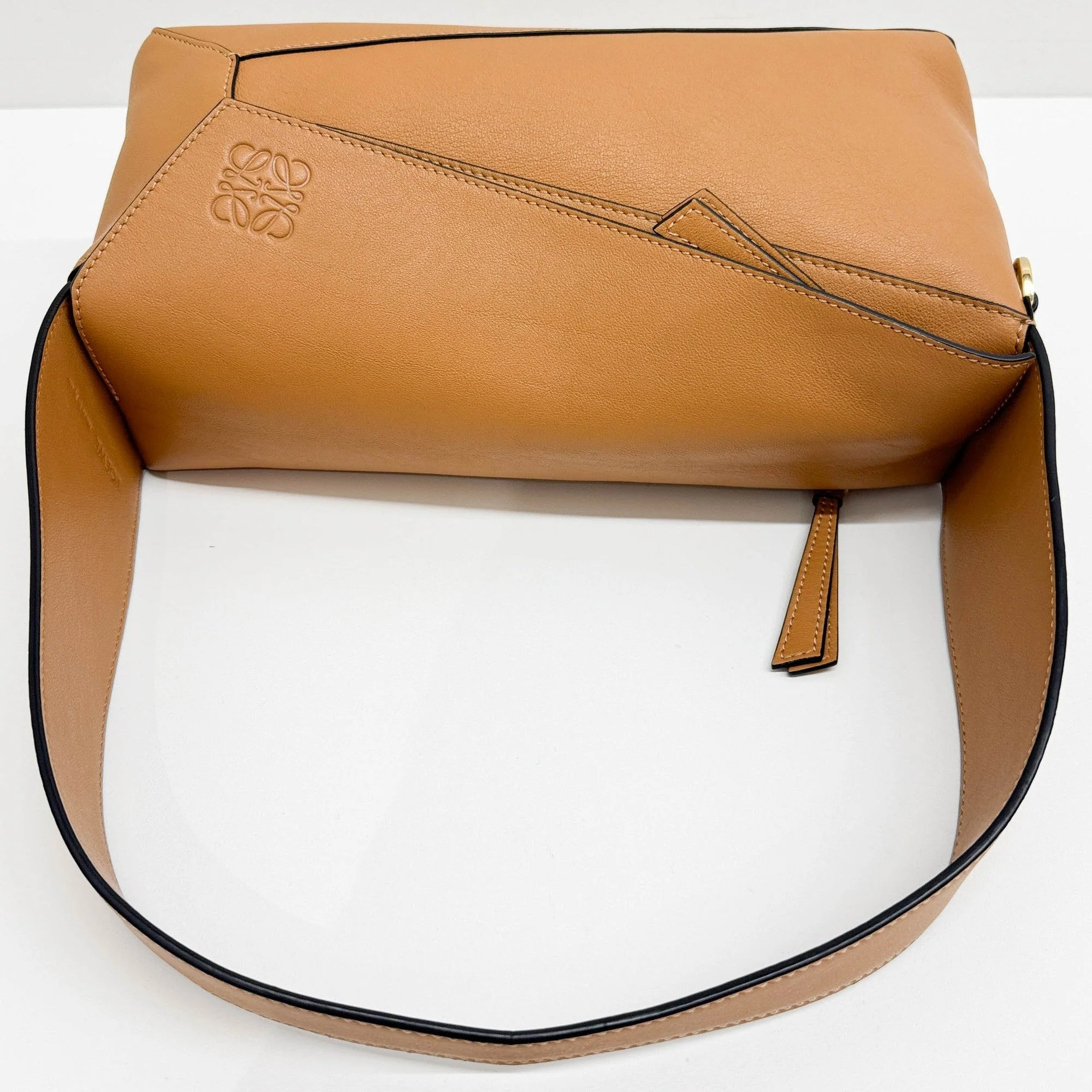 Puzzle Brown Leather Shoulder Bag - Image 7