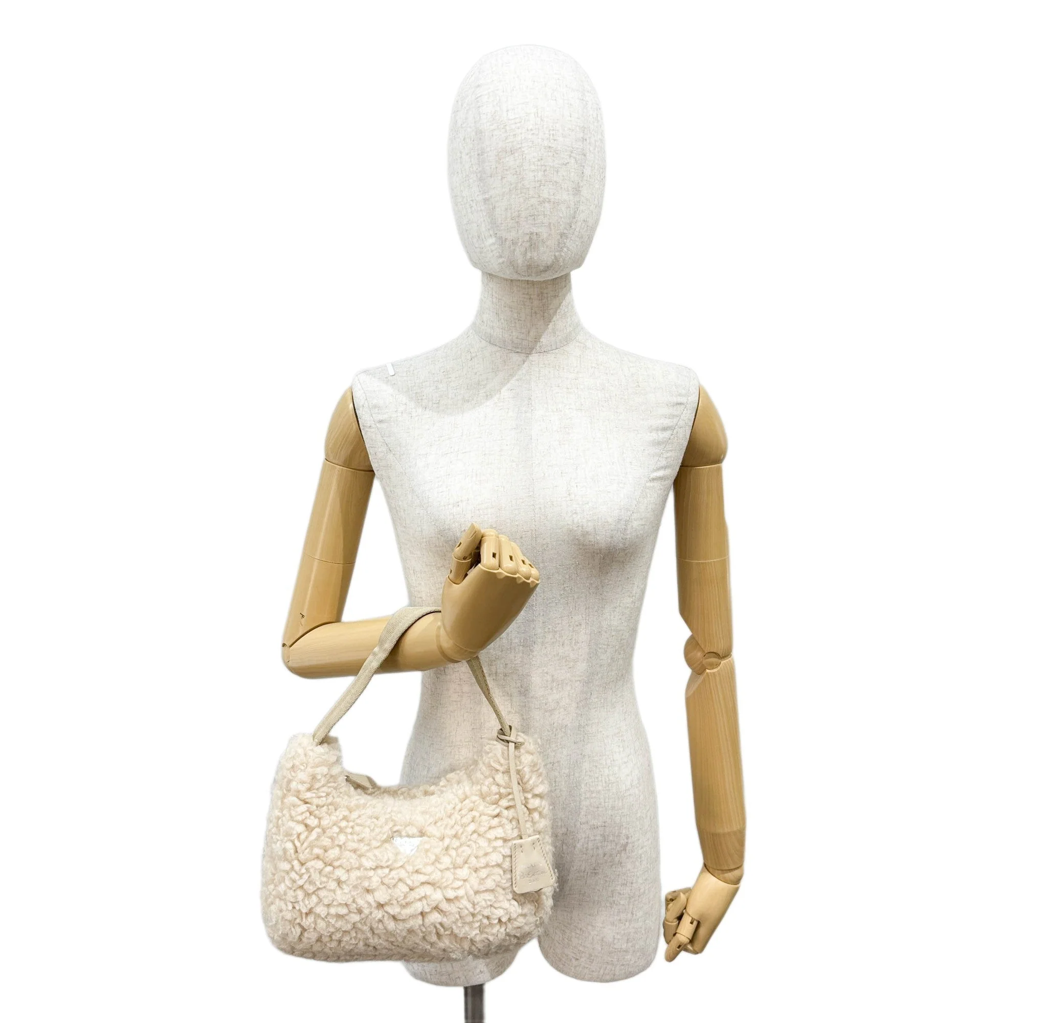 Re-Edition Beige Cashmere Shoulder Bag - Image 3