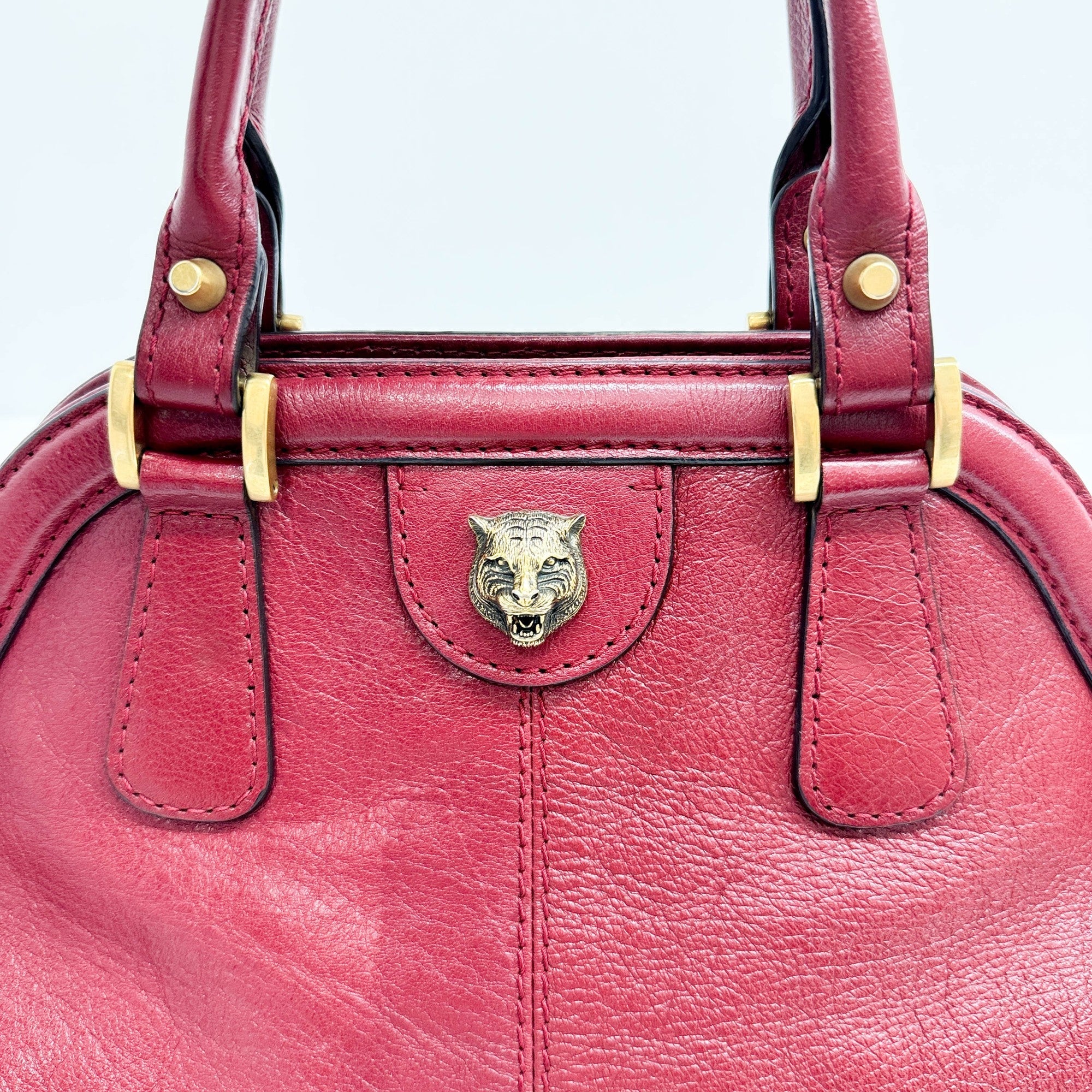 Red Leather Two Way Bag - Image 14
