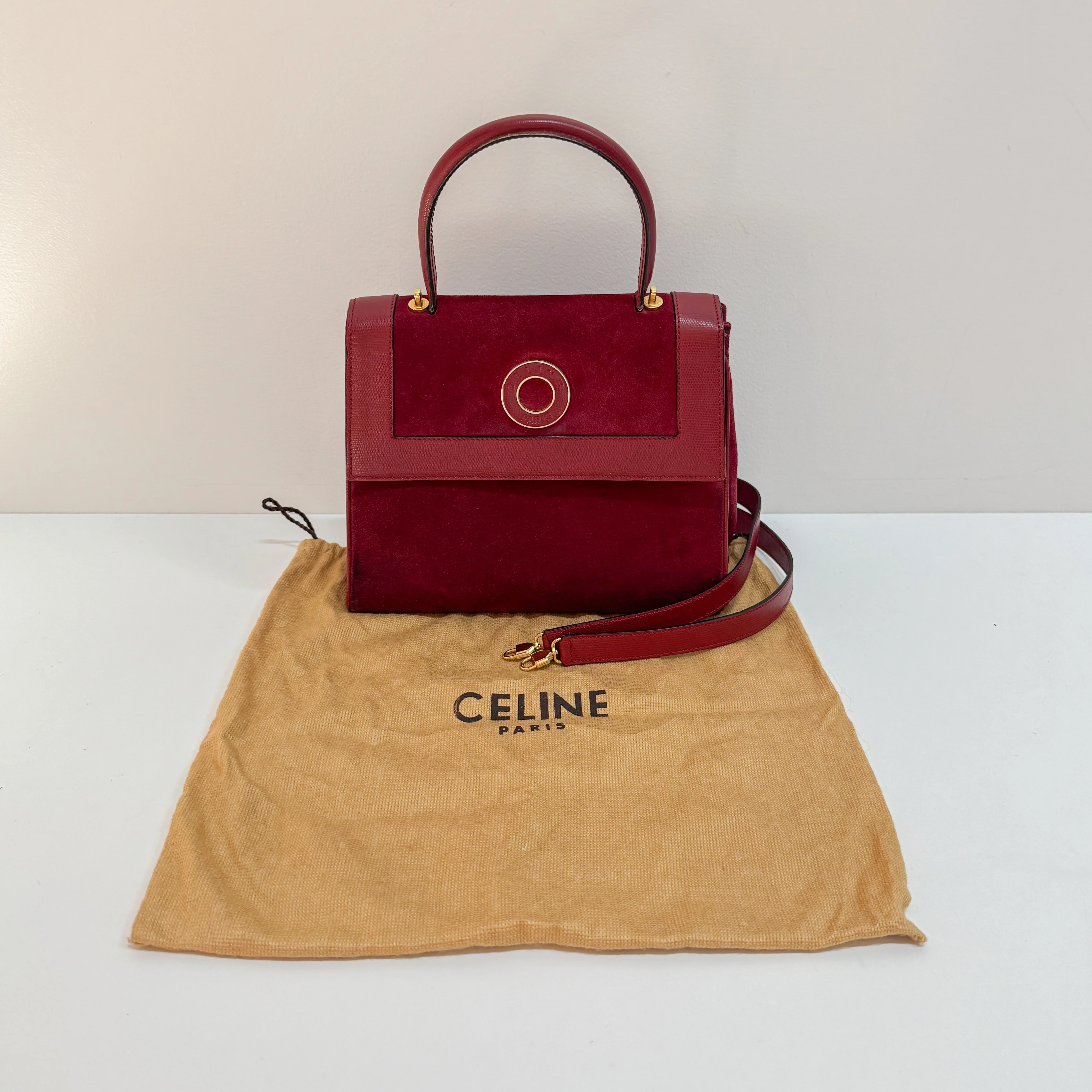 Red Suede Handbag - Image 4