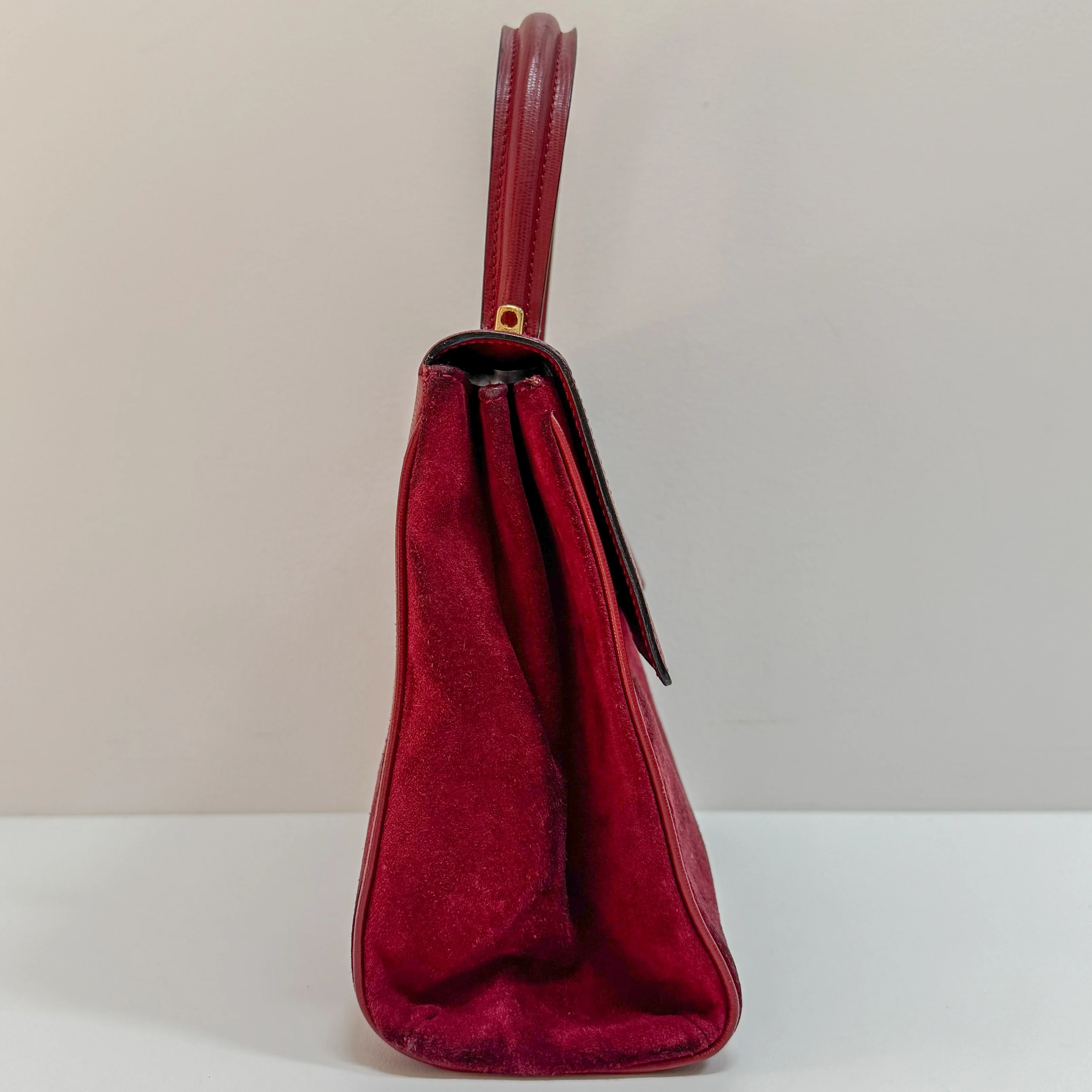 Red Suede Handbag - Image 6