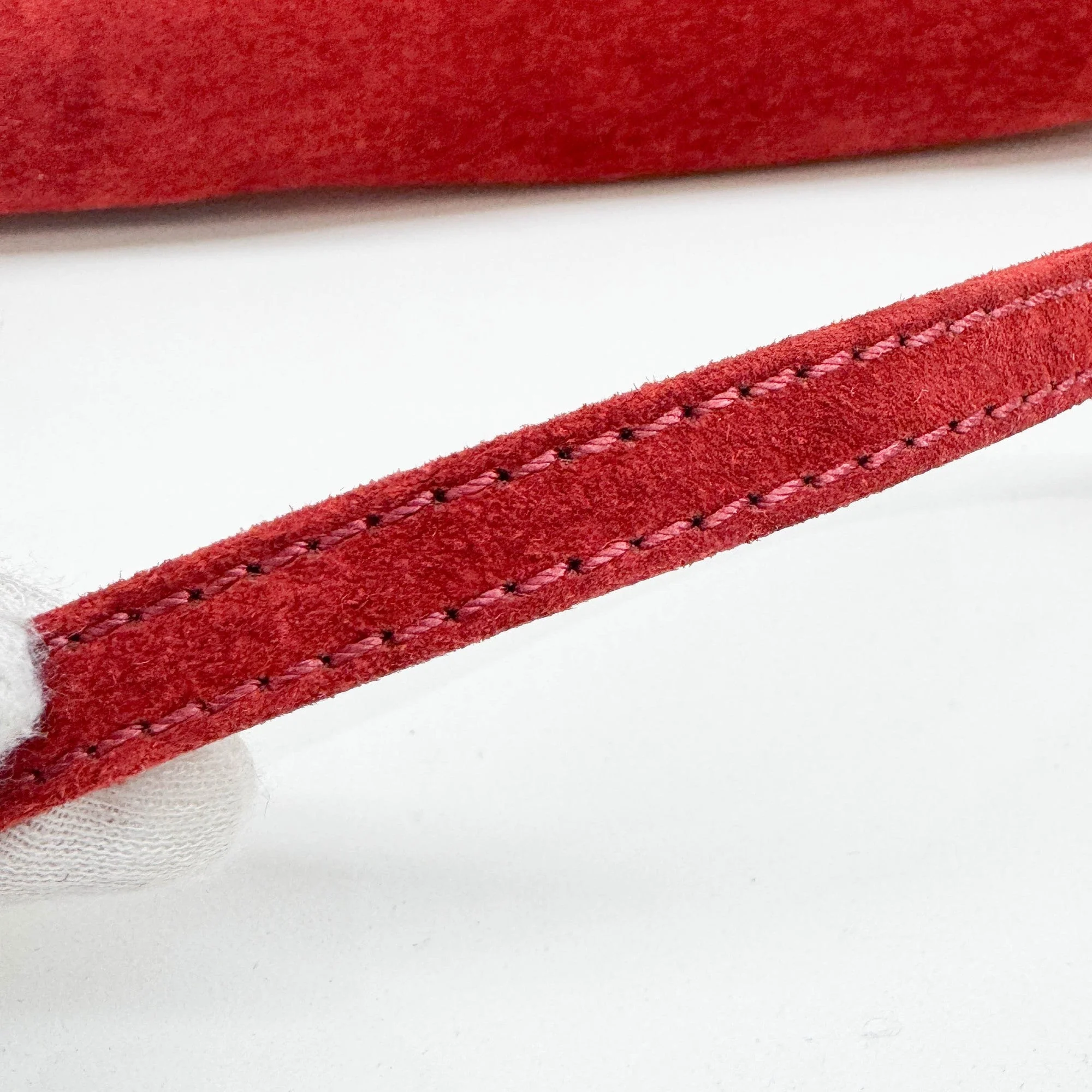Red Suede Shoulder Bag - Image 8
