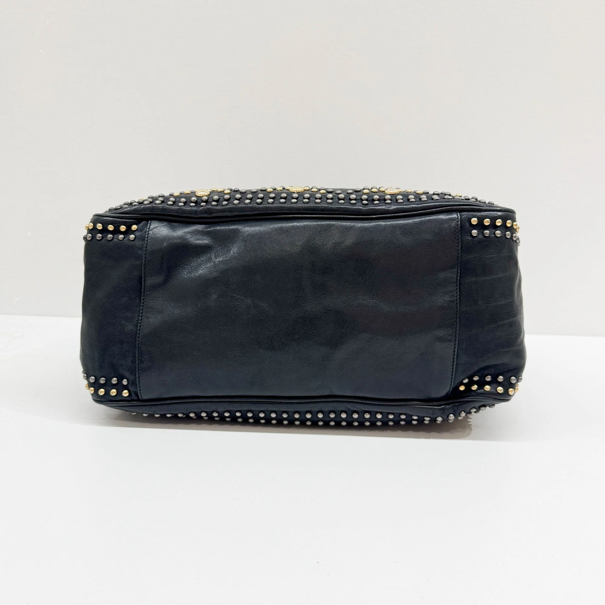 Roadie Black Leather with Stud Details Shoulder Bag - Image 8