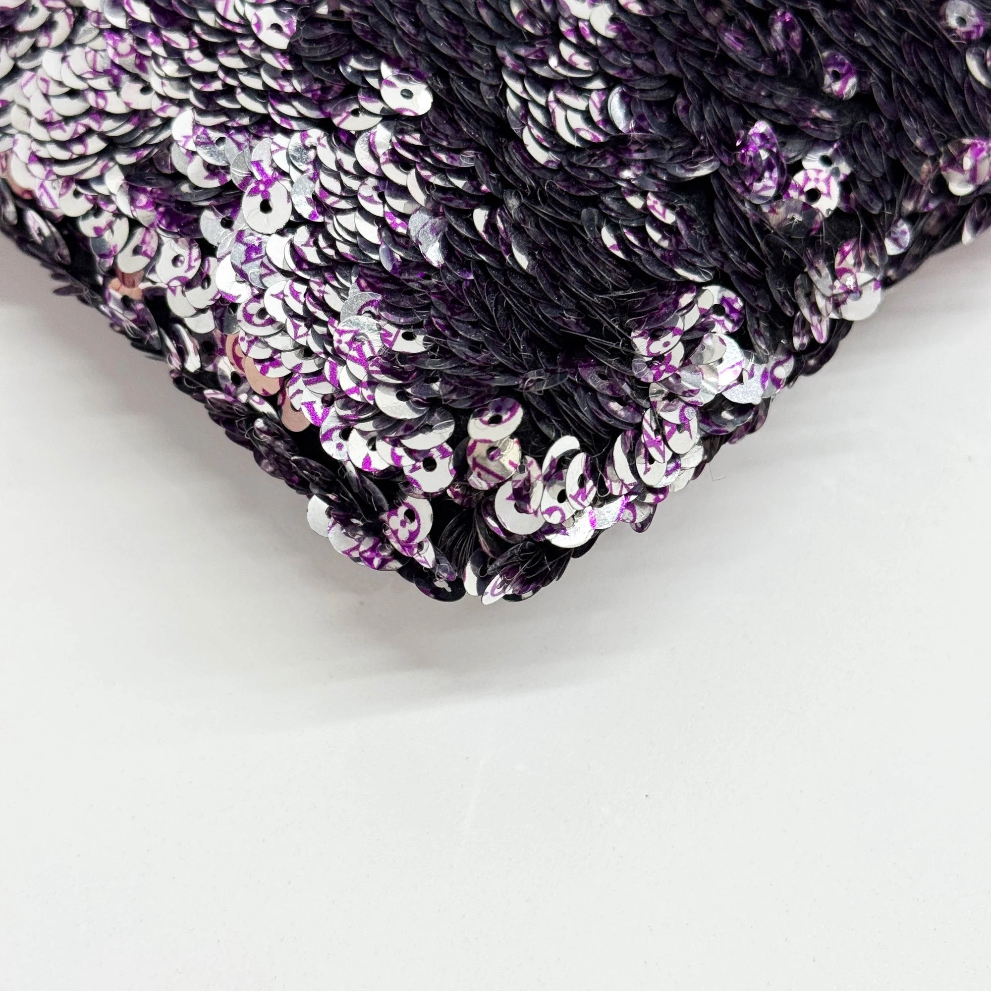 Rococo Pochette Violet & Silver Sequin Clutch Bag - Image 10