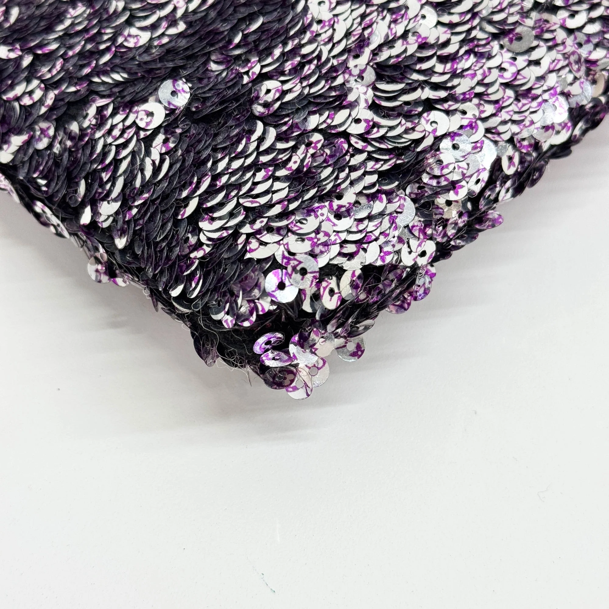 Rococo Pochette Violet & Silver Sequin Clutch Bag - Image 9