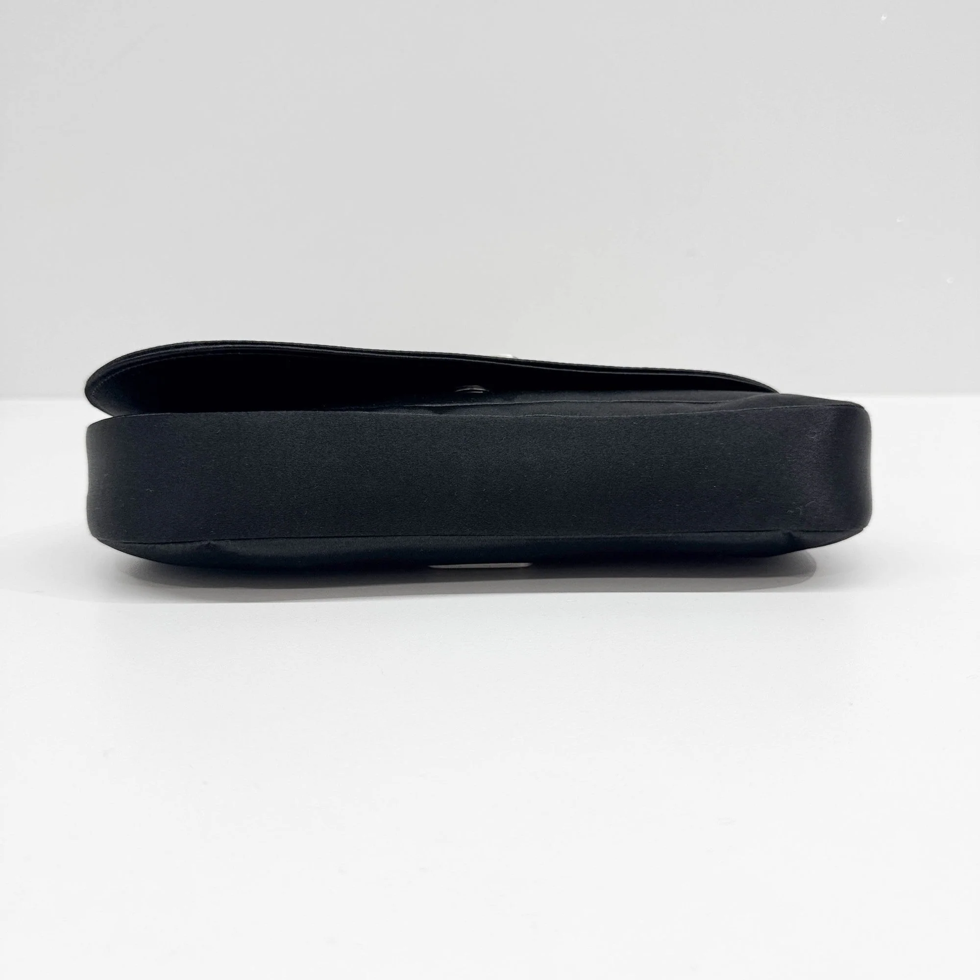 Saddle Black Silk Shoulder Bag - Image 7