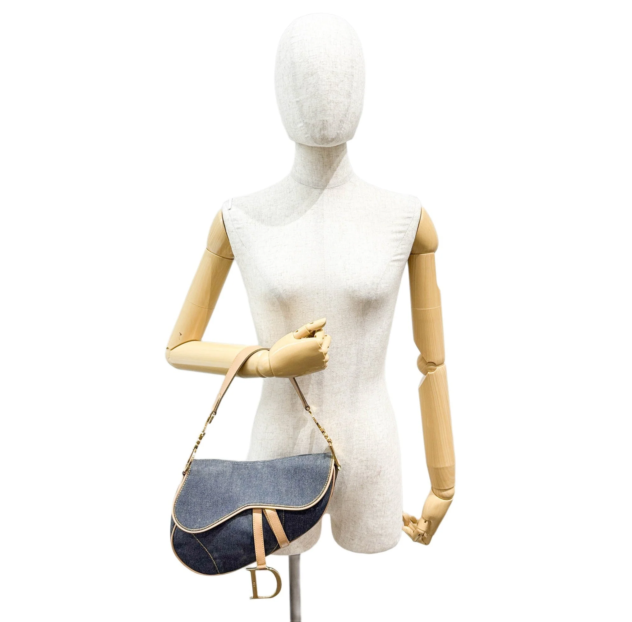 Saddle Blue Denim Shoulder Bag - Image 3