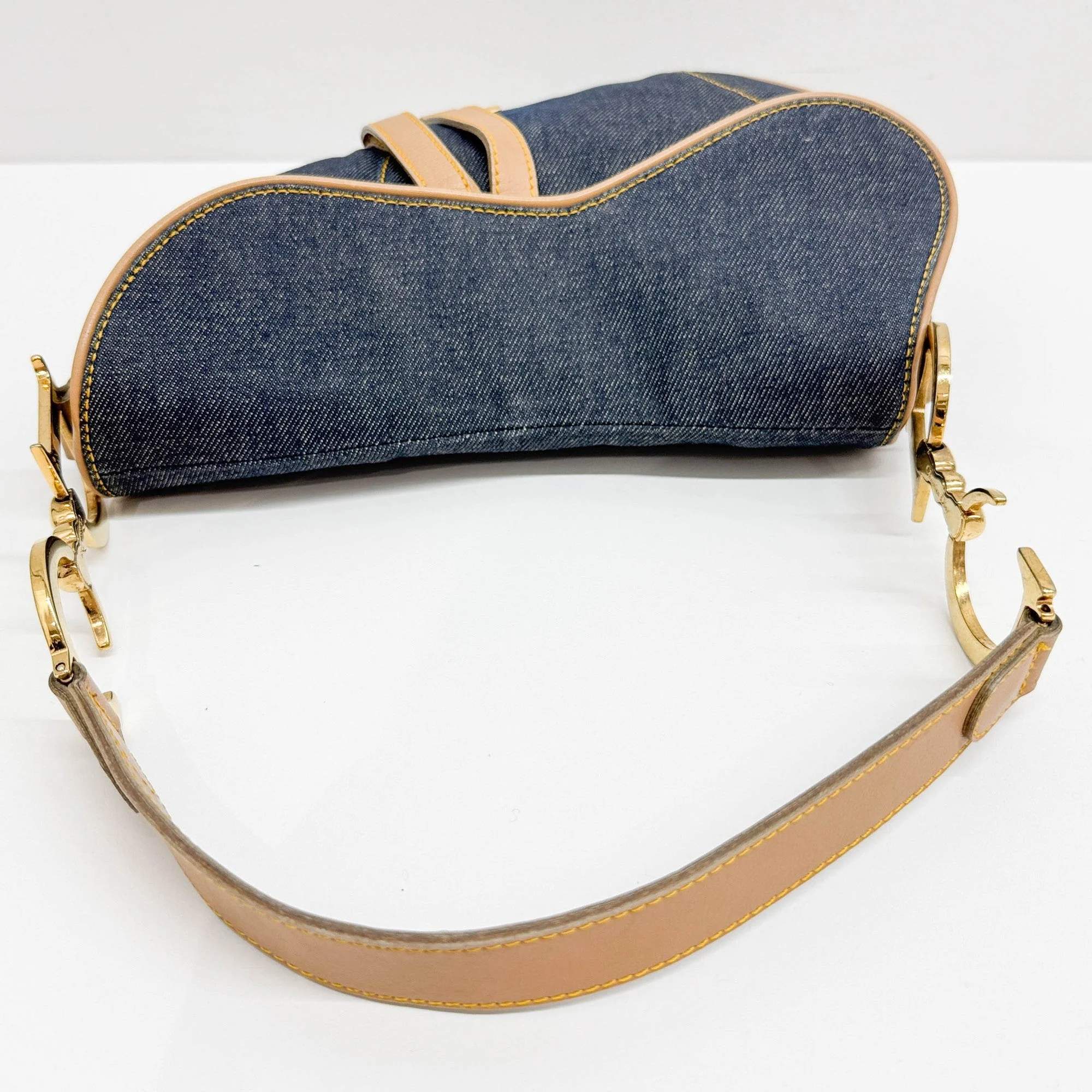 Saddle Blue Denim Shoulder Bag - Image 8