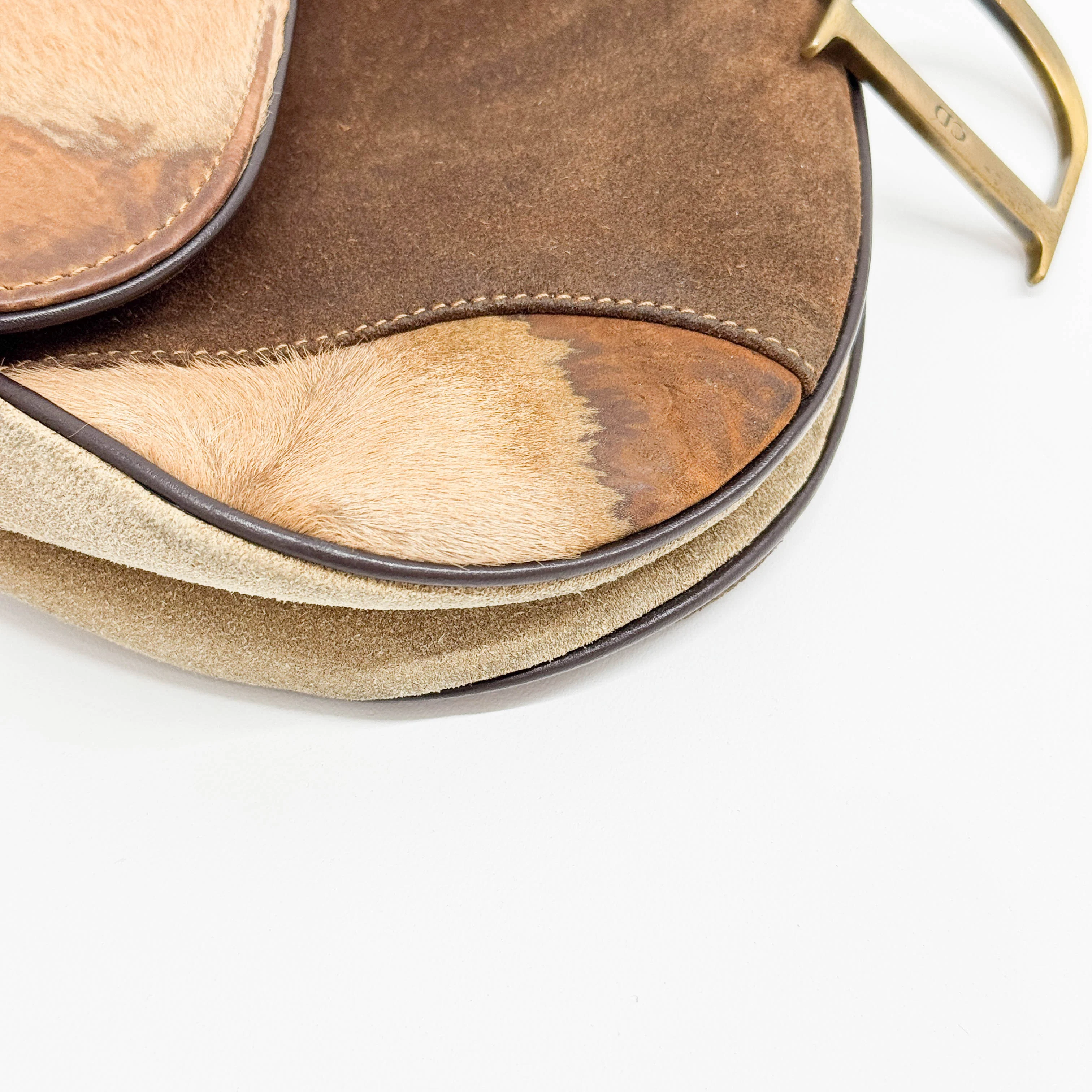 Saddle Brown Pony Hair & Suede Shoulder Bag - Image 7