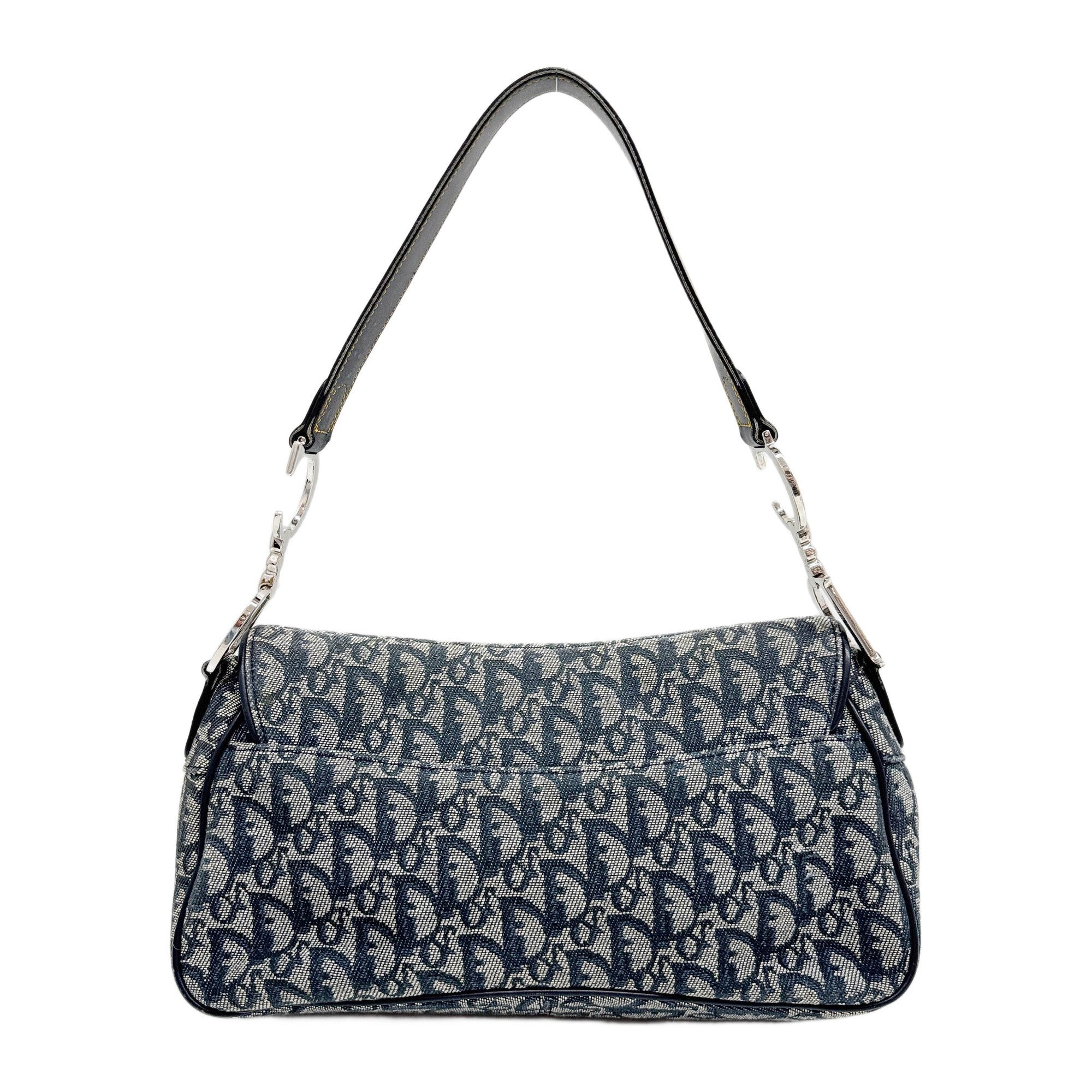 Saddle Flap Blue Trotter Canvas Shoulder Bag - Image 2