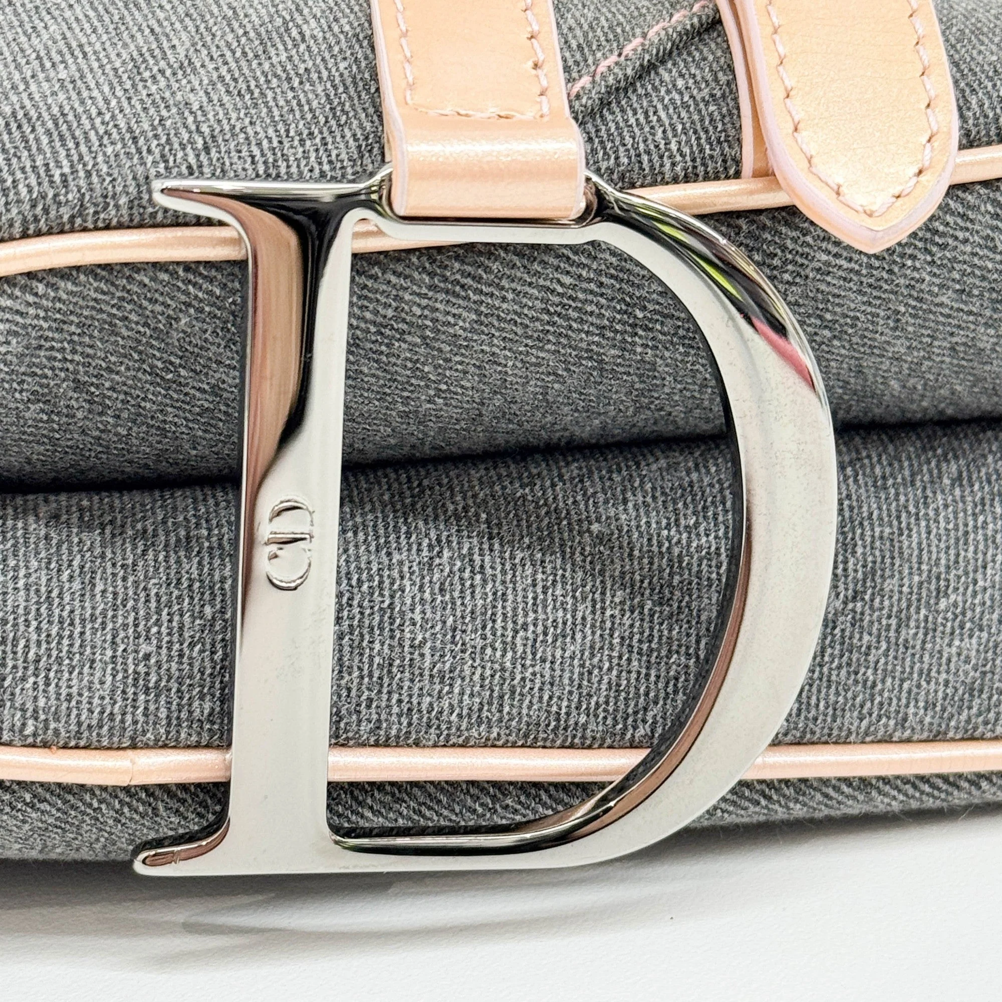 Saddle Grey Denim Shoulder Bag - Image 10