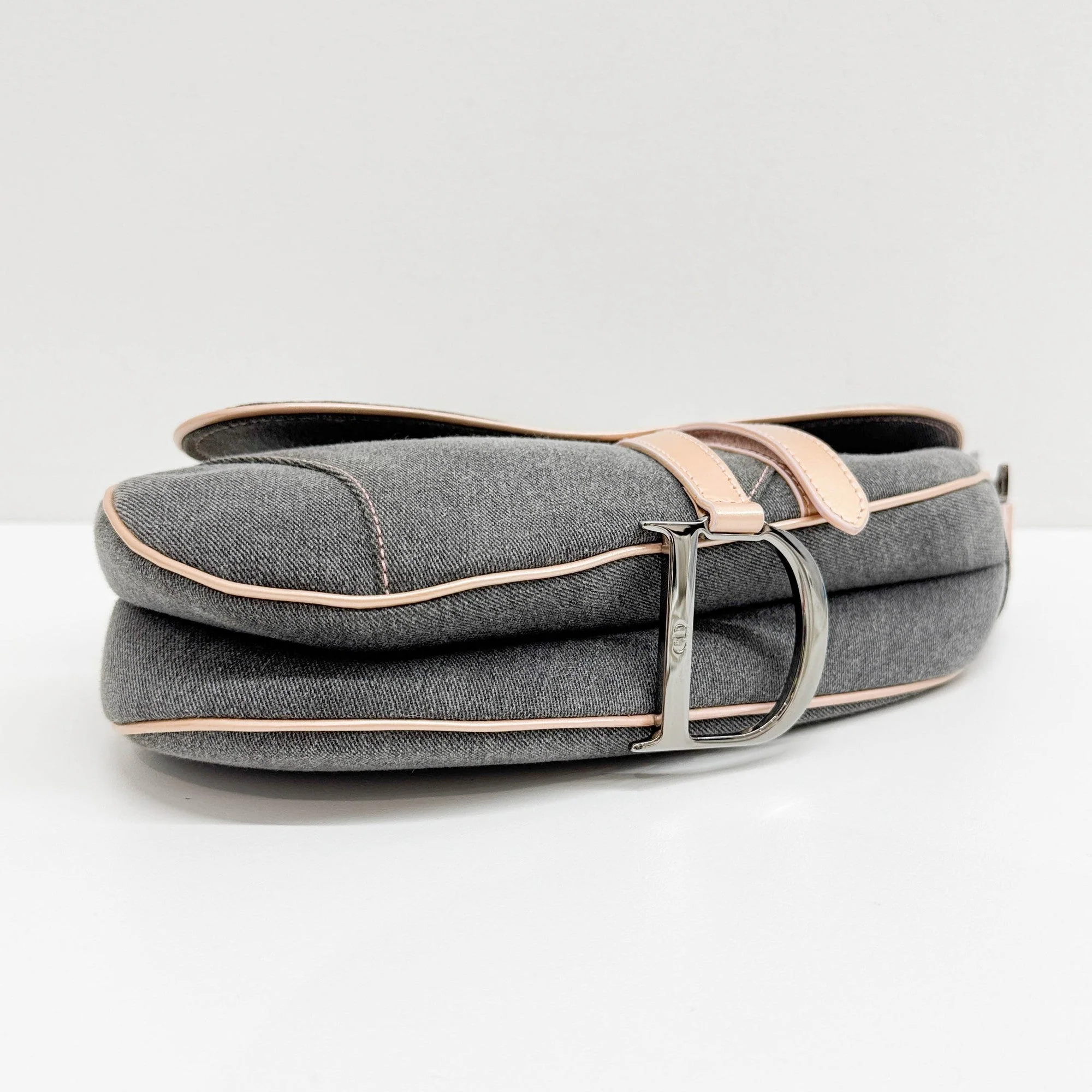 Saddle Grey Denim Shoulder Bag - Image 11