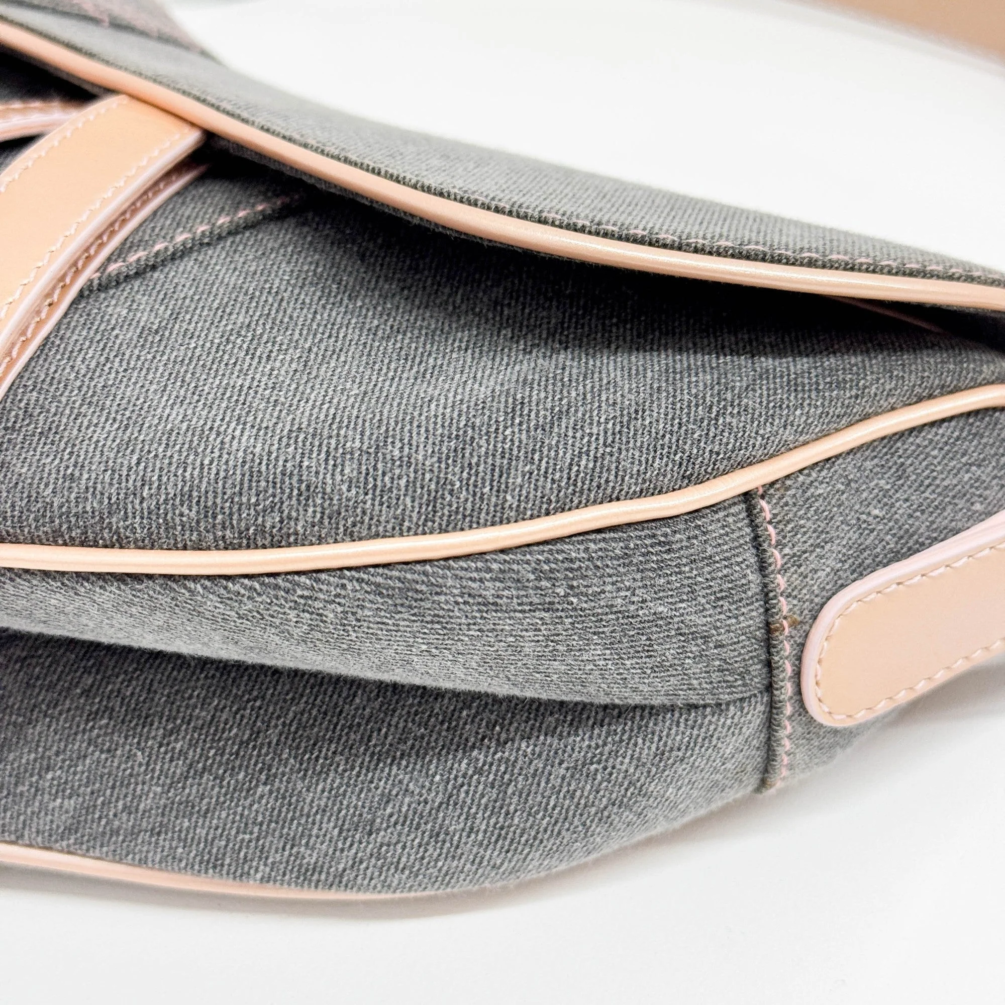 Saddle Grey Denim Shoulder Bag - Image 14