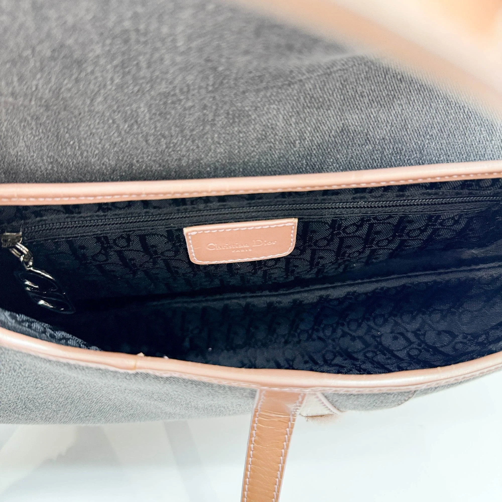 Saddle Grey Denim Shoulder Bag - Image 18