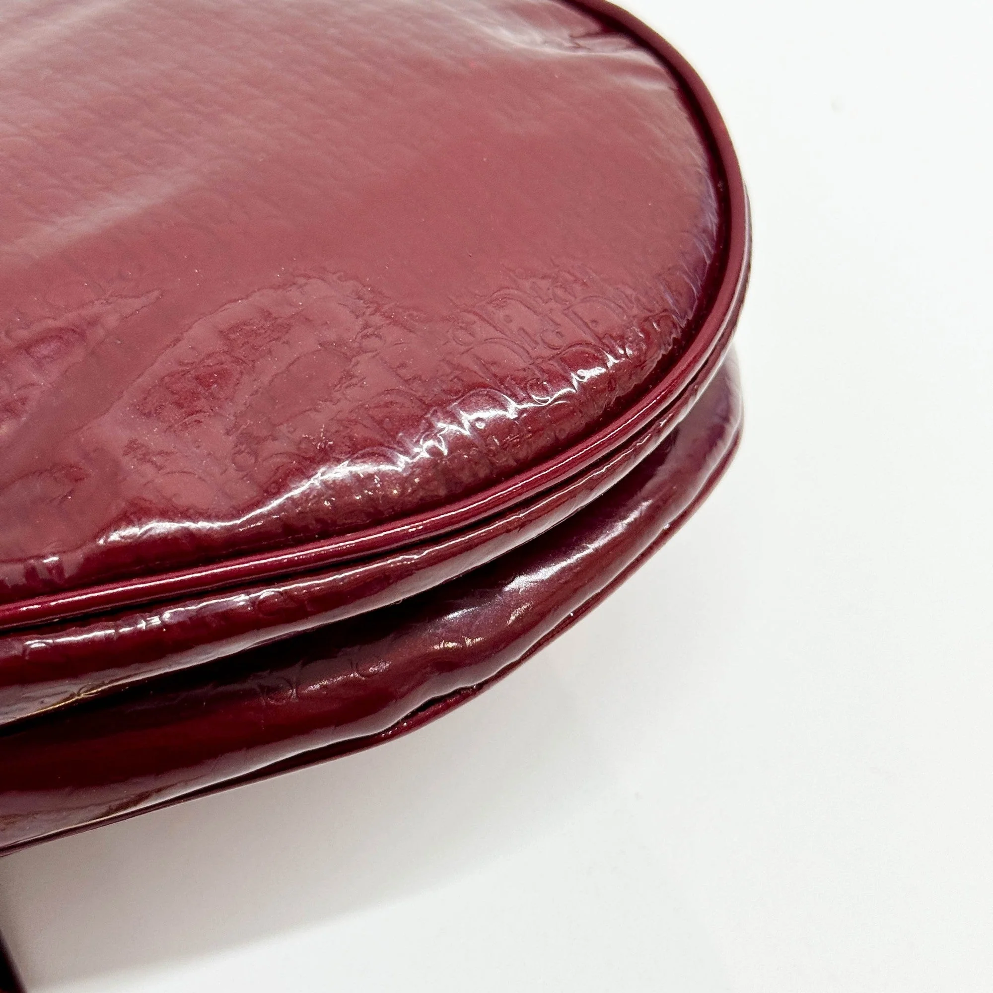 Saddle Red Trotter Patent Leather Shoulder Bag - Image 13