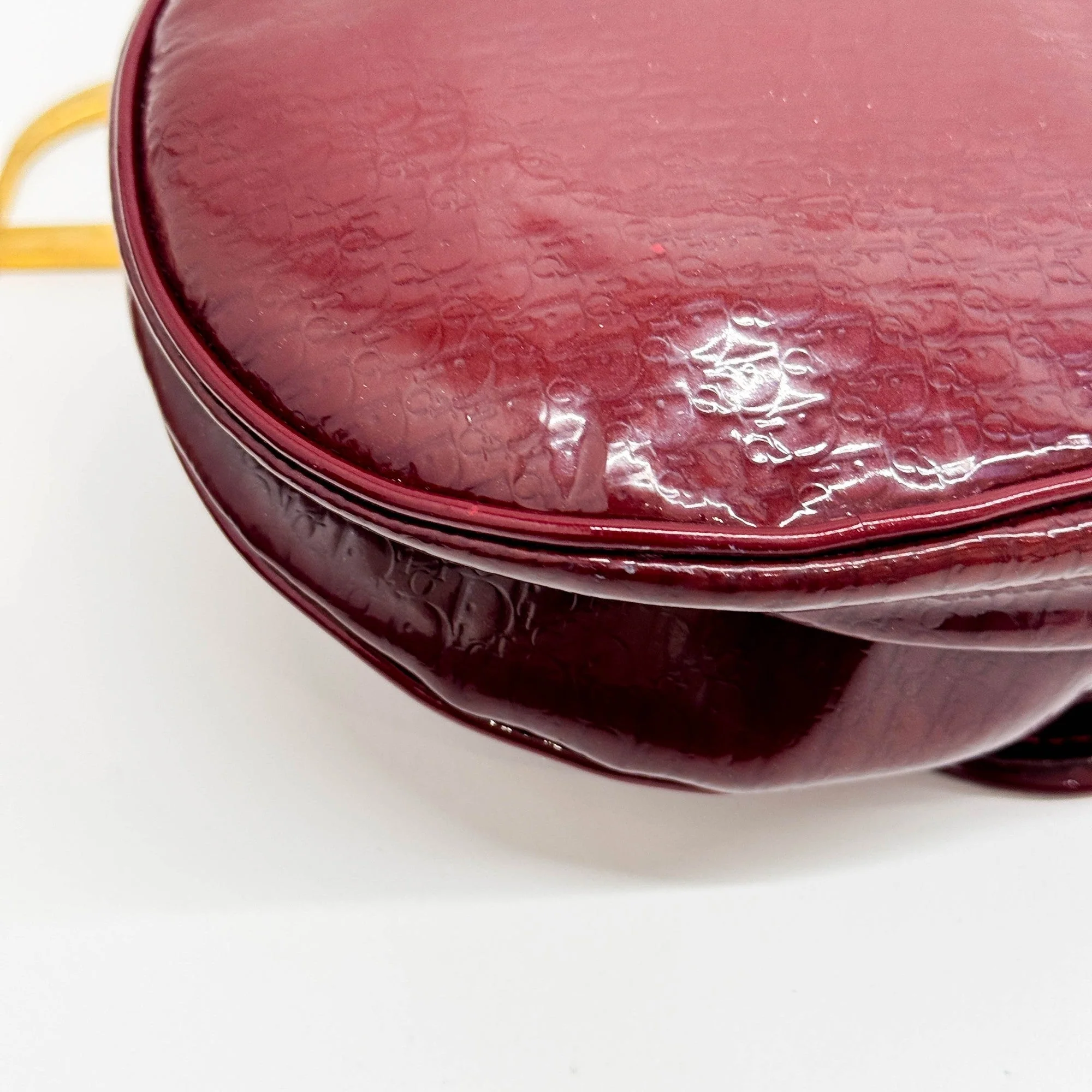 Saddle Red Trotter Patent Leather Shoulder Bag - Image 14