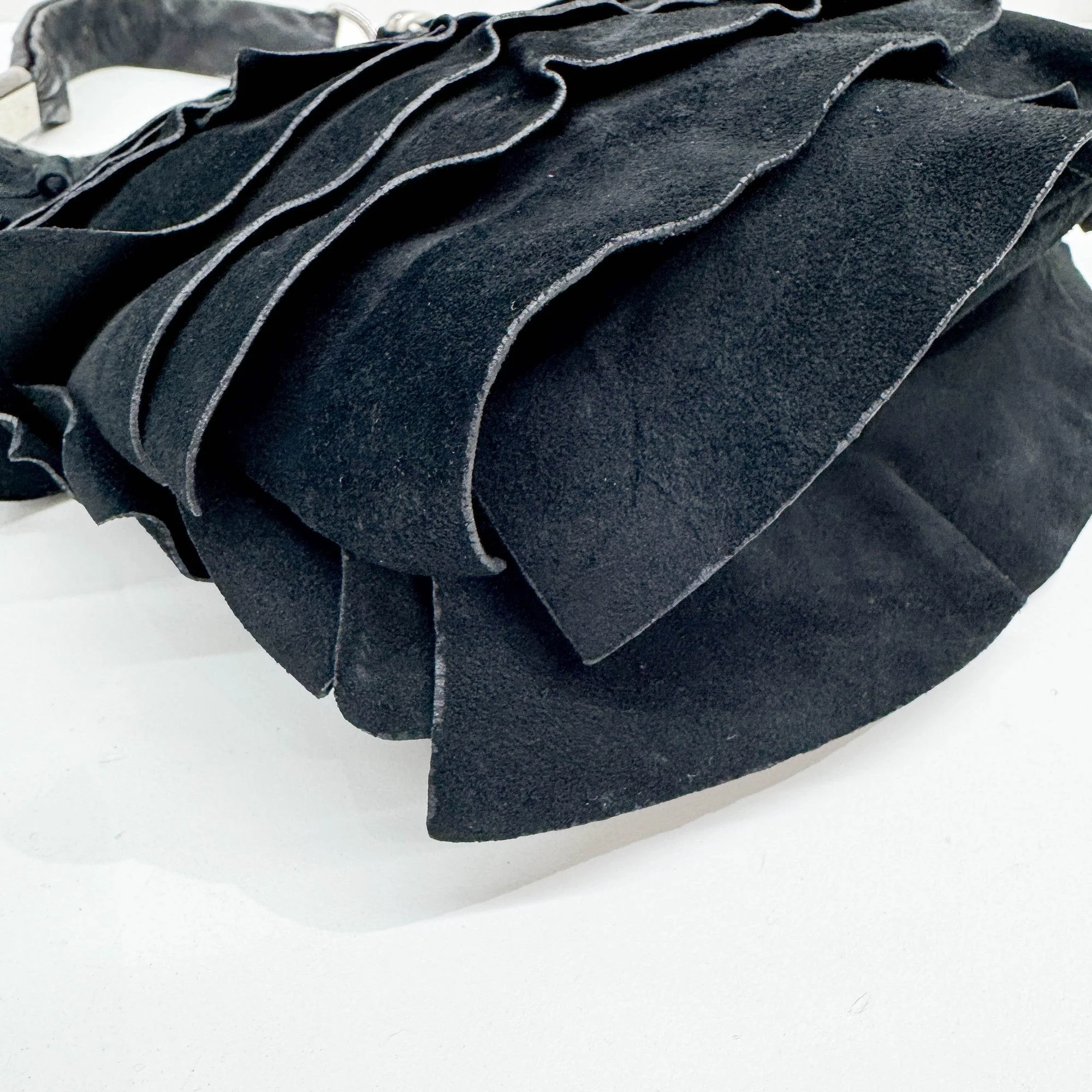 Saint Tropez Black Suede Shoulder Bag - Image 11