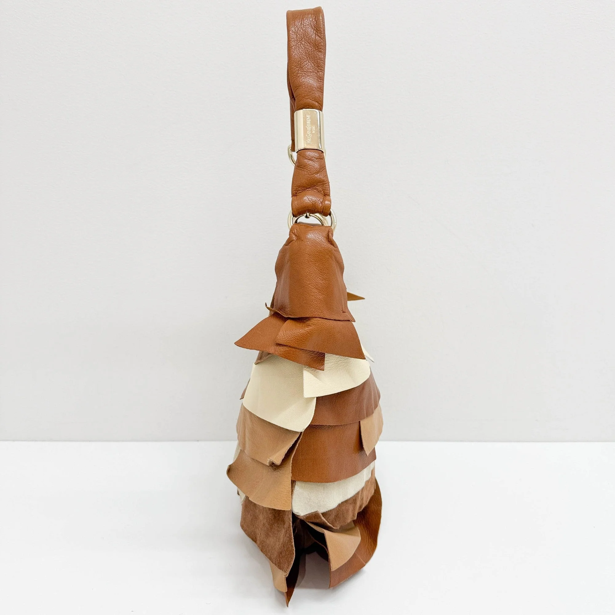 Saint Tropez Brown Leather & Suede Shoulder Bag - Image 4