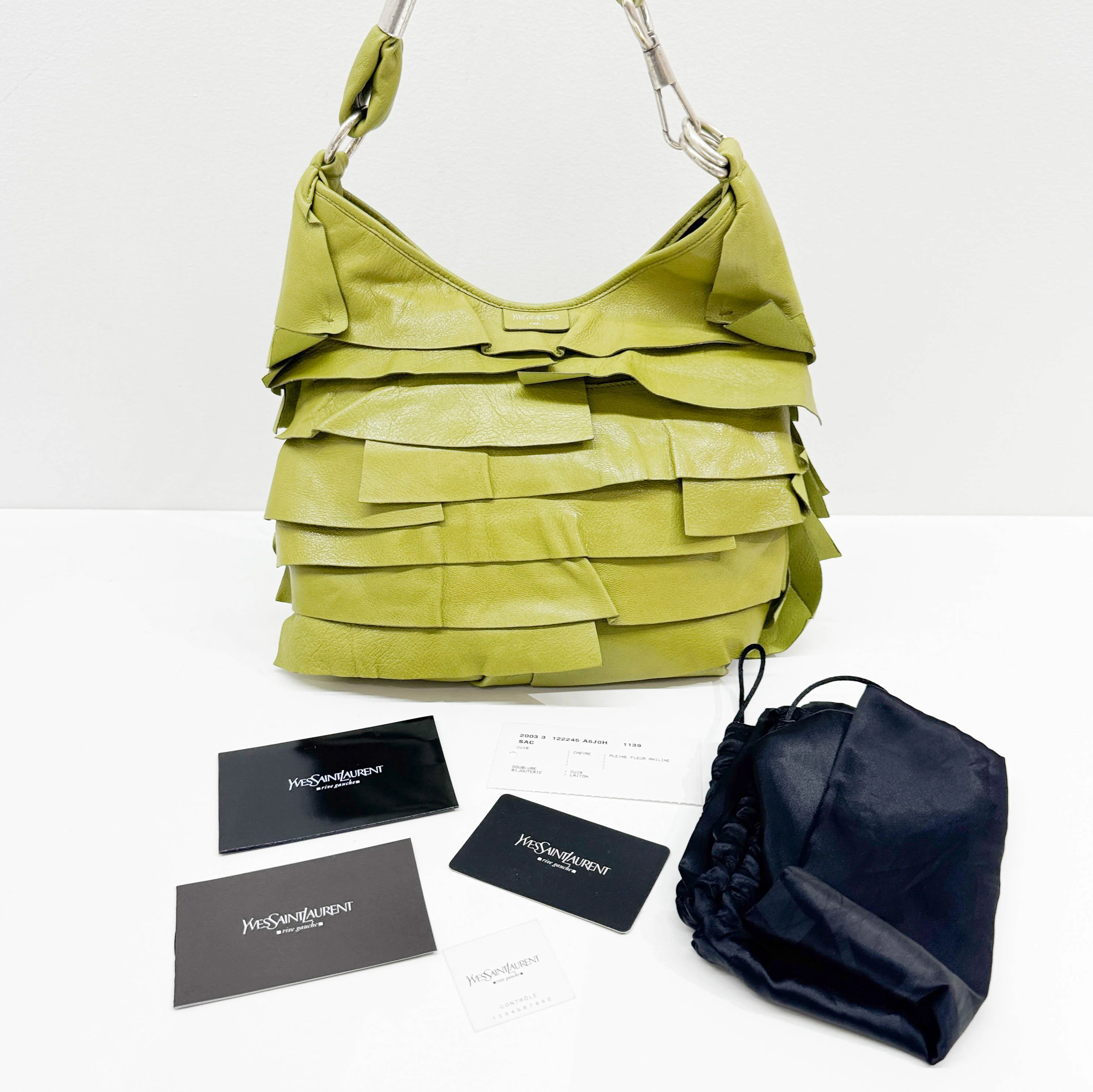 Saint Tropez Lime Leather Shoulder Bag - Image 4
