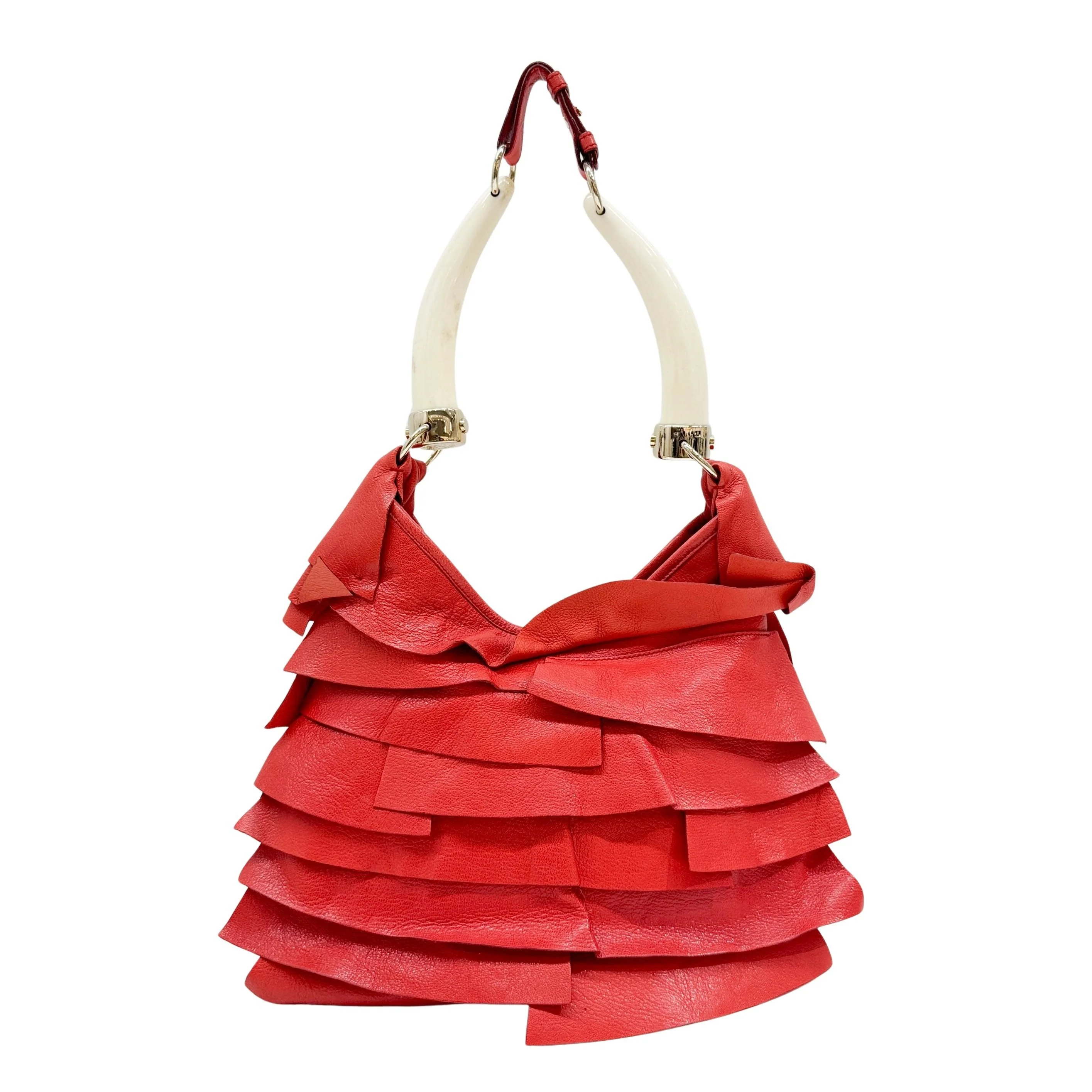 Saint Tropez Mombasa Red Leather Shoulder Bag - Image 2