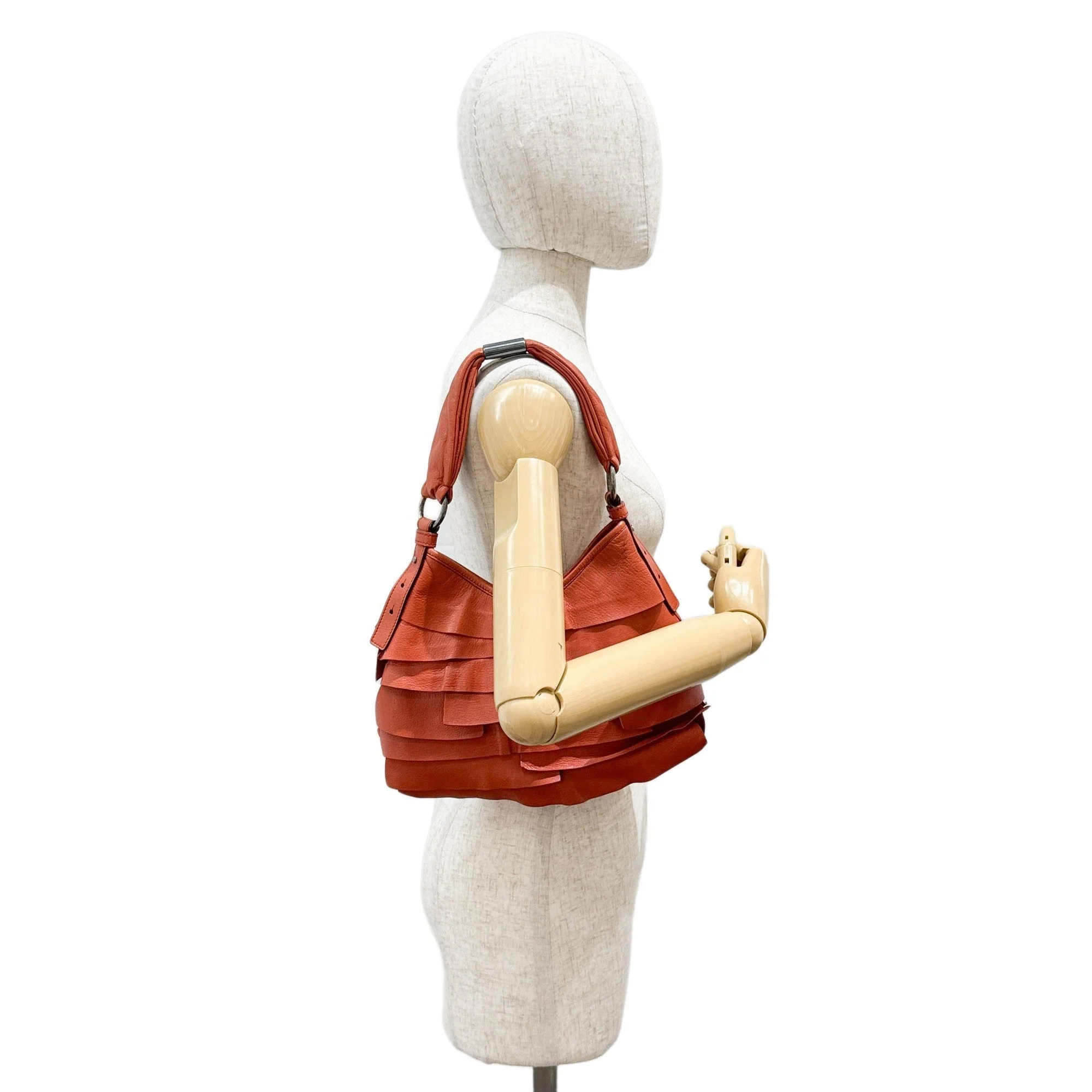Saint Tropez Orange Leather Shoulder Bag - Image 3