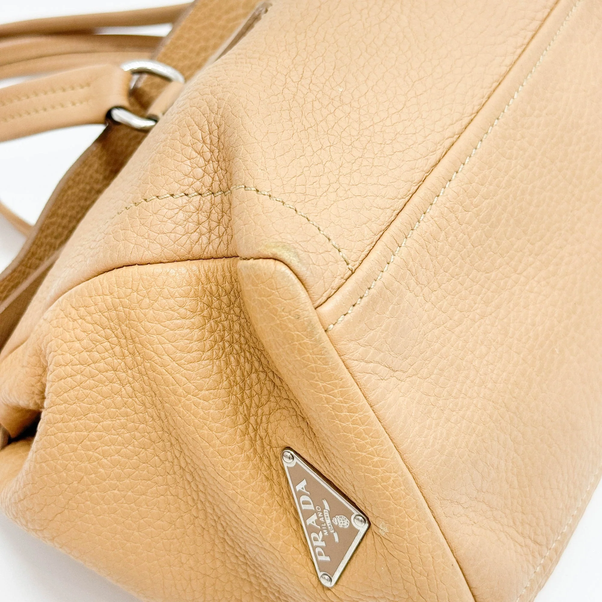 Sand Brown Leather Shoulder Bag - Image 8