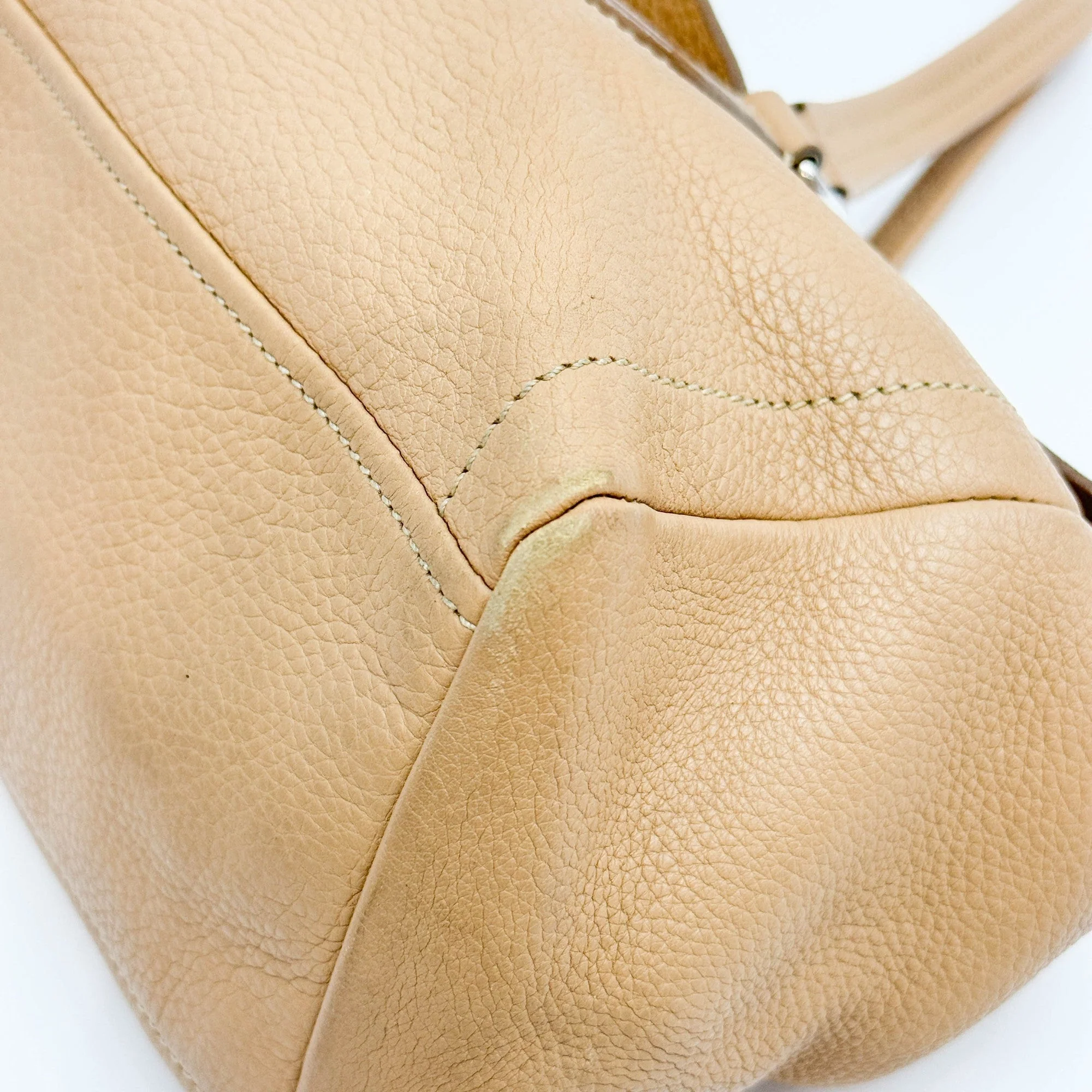 Sand Brown Leather Shoulder Bag - Image 9