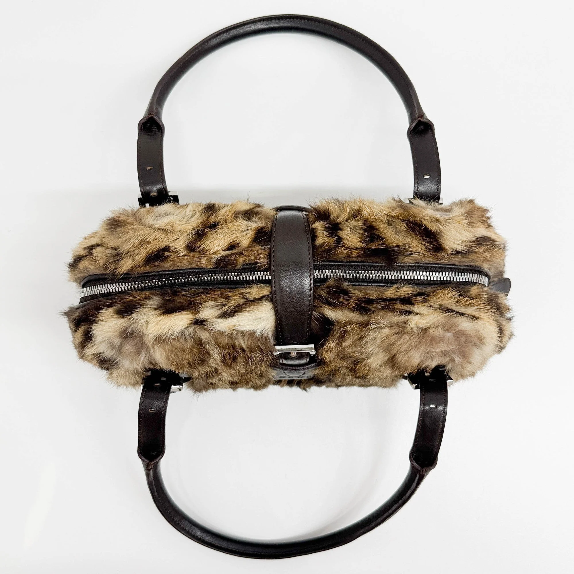 Senda Brown Fur Shoulder Bag - Image 6