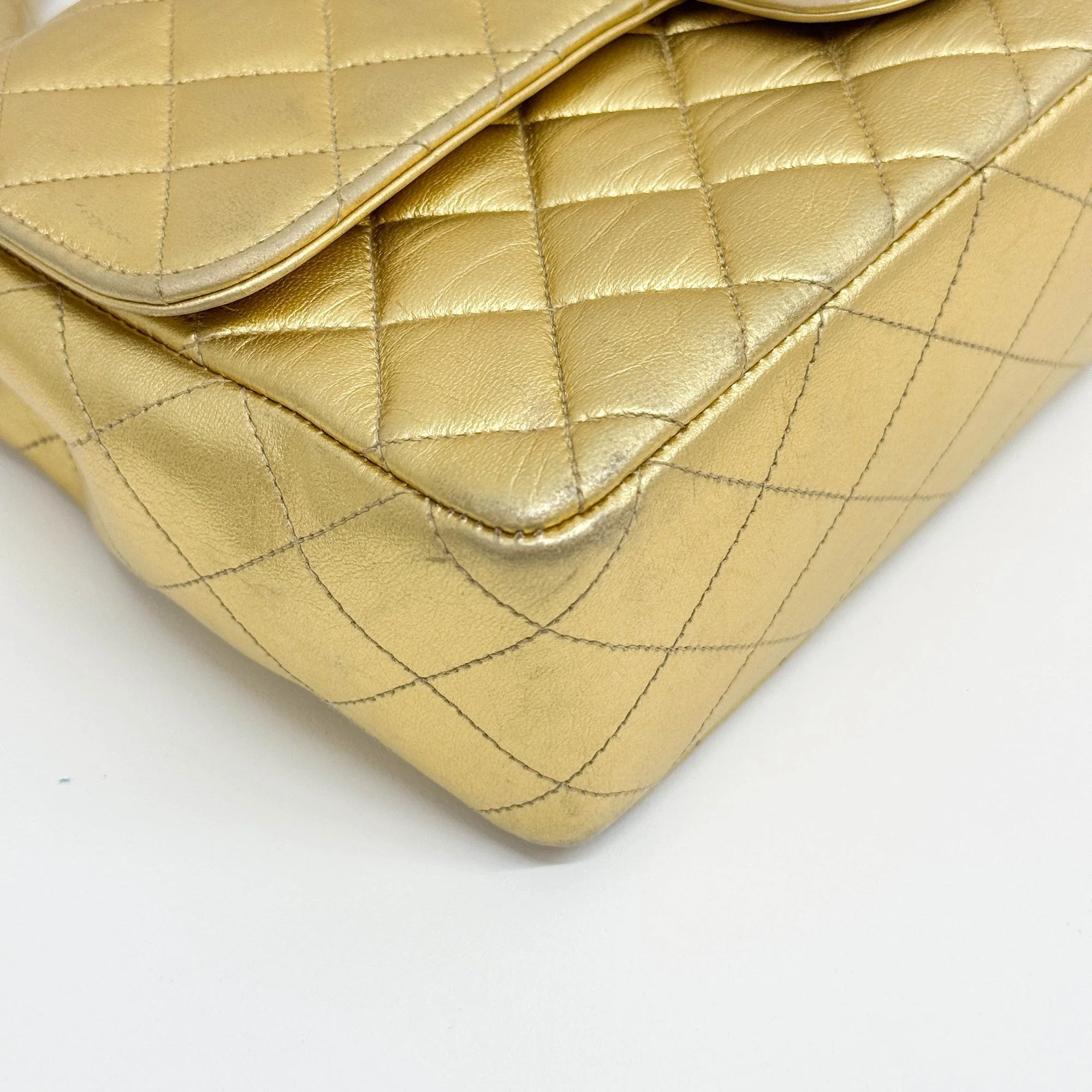Set Of 2 Coco Handle 1994-1996 Matelasse Gold Leather Hand Bags - Image 12