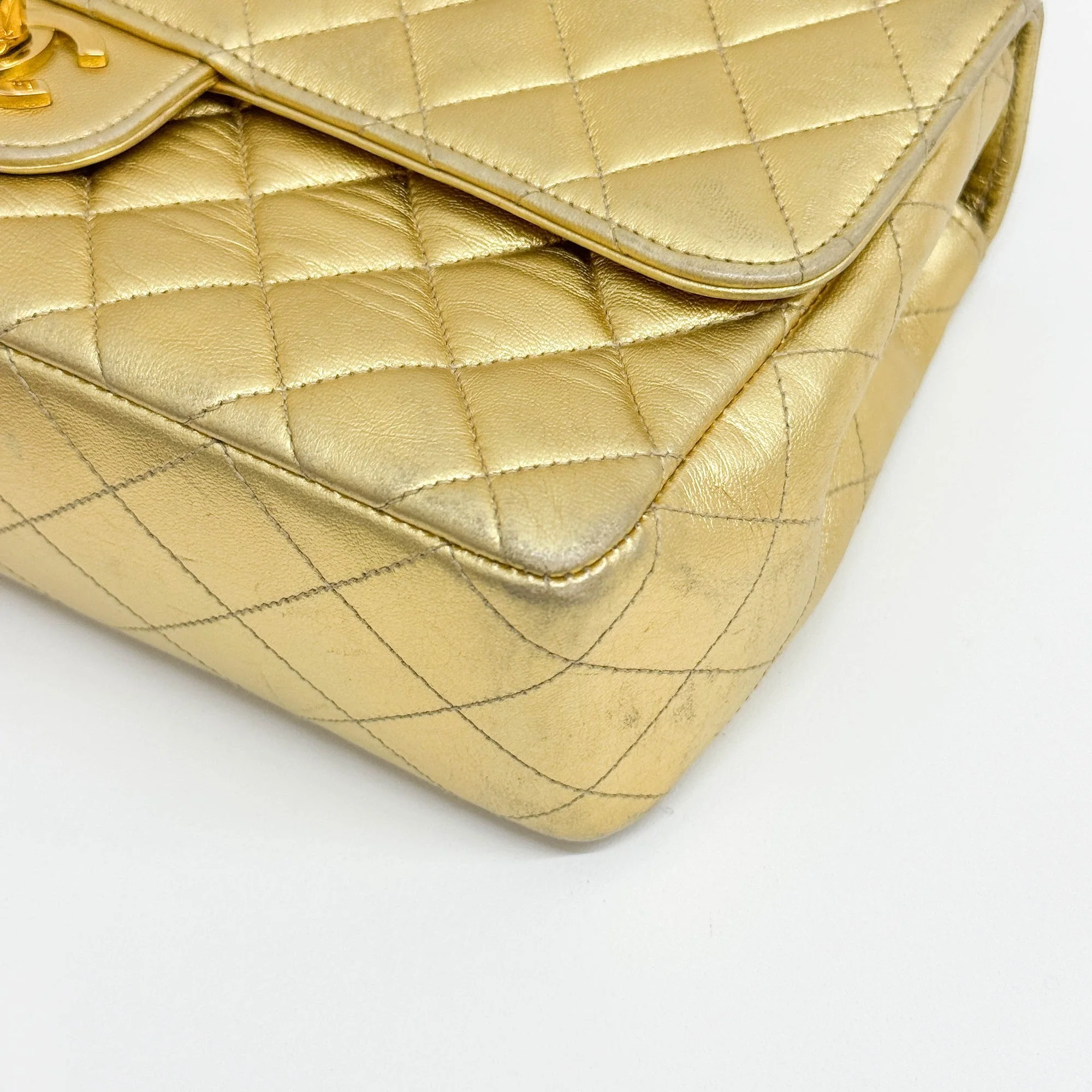 Set Of 2 Coco Handle 1994-1996 Matelasse Gold Leather Hand Bags - Image 13