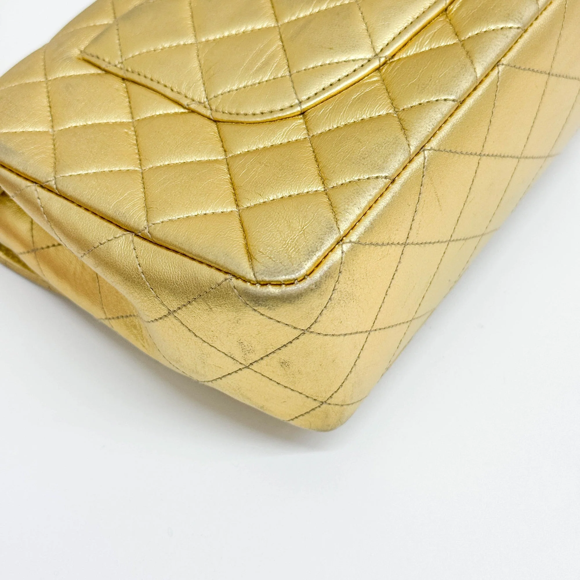 Set Of 2 Coco Handle 1994-1996 Matelasse Gold Leather Hand Bags - Image 14