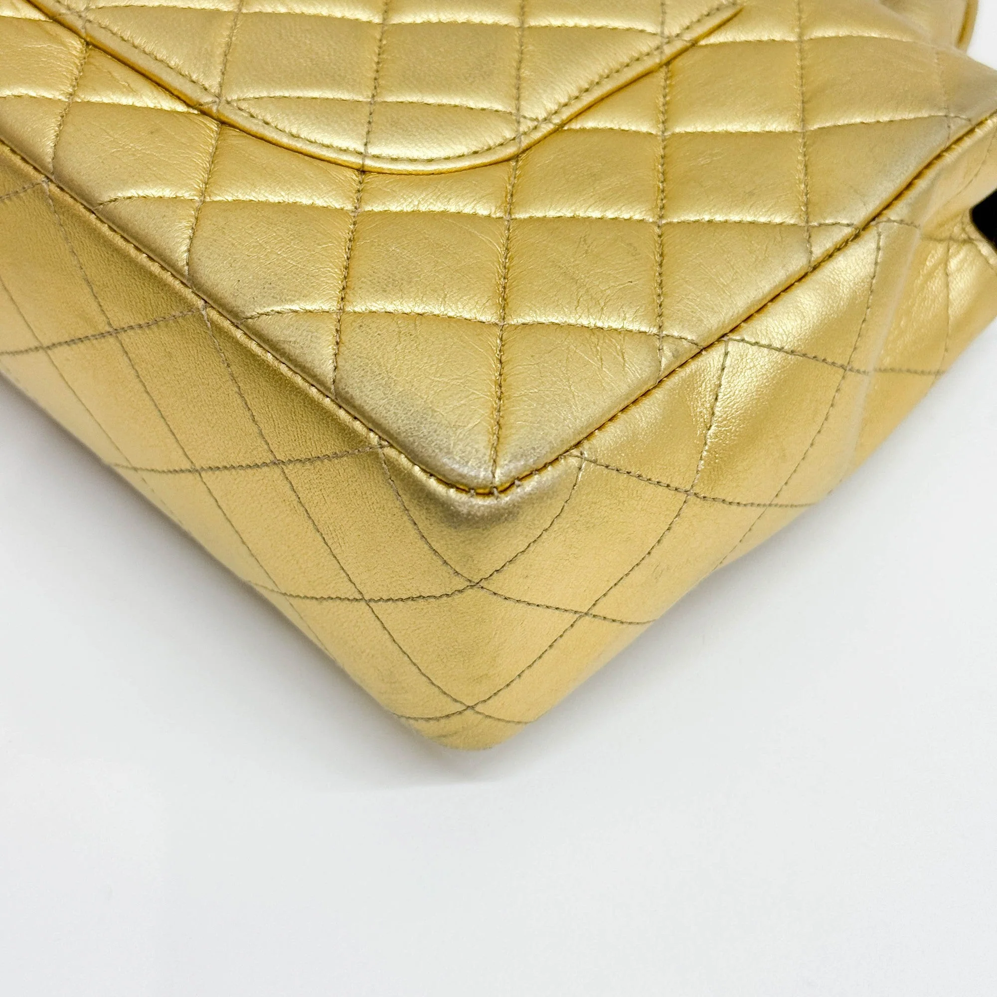 Set Of 2 Coco Handle 1994-1996 Matelasse Gold Leather Hand Bags - Image 15
