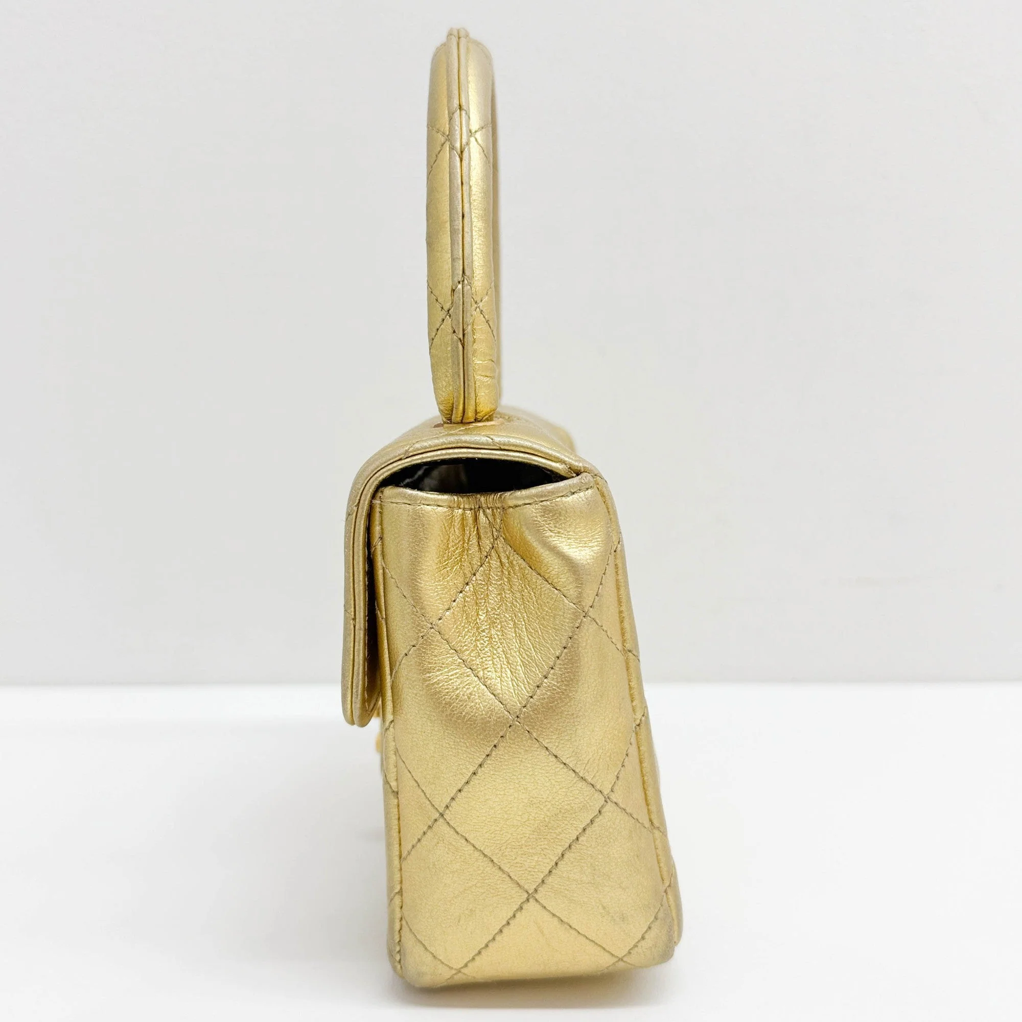 Set Of 2 Coco Handle 1994-1996 Matelasse Gold Leather Hand Bags - Image 19
