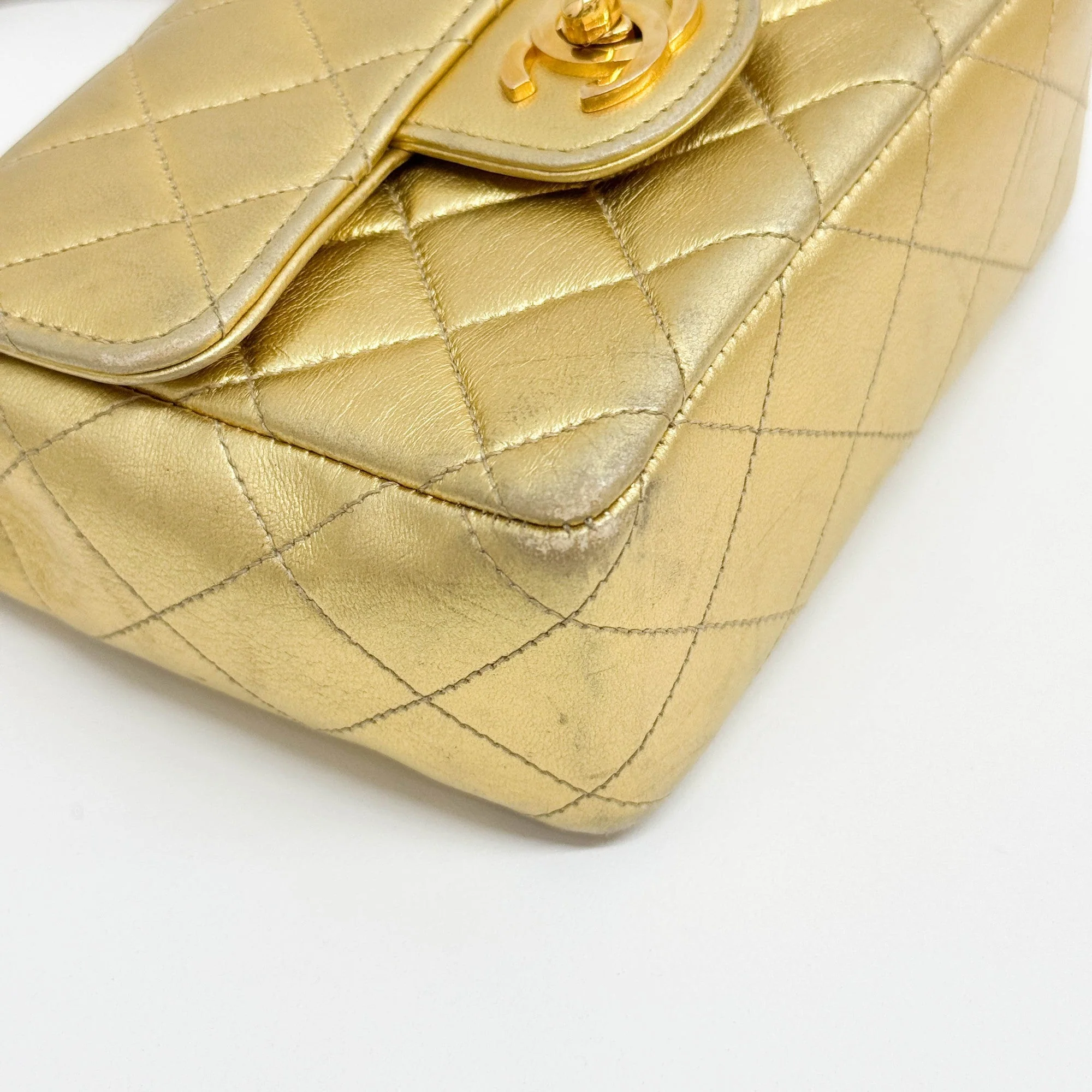 Set Of 2 Coco Handle 1994-1996 Matelasse Gold Leather Hand Bags - Image 23
