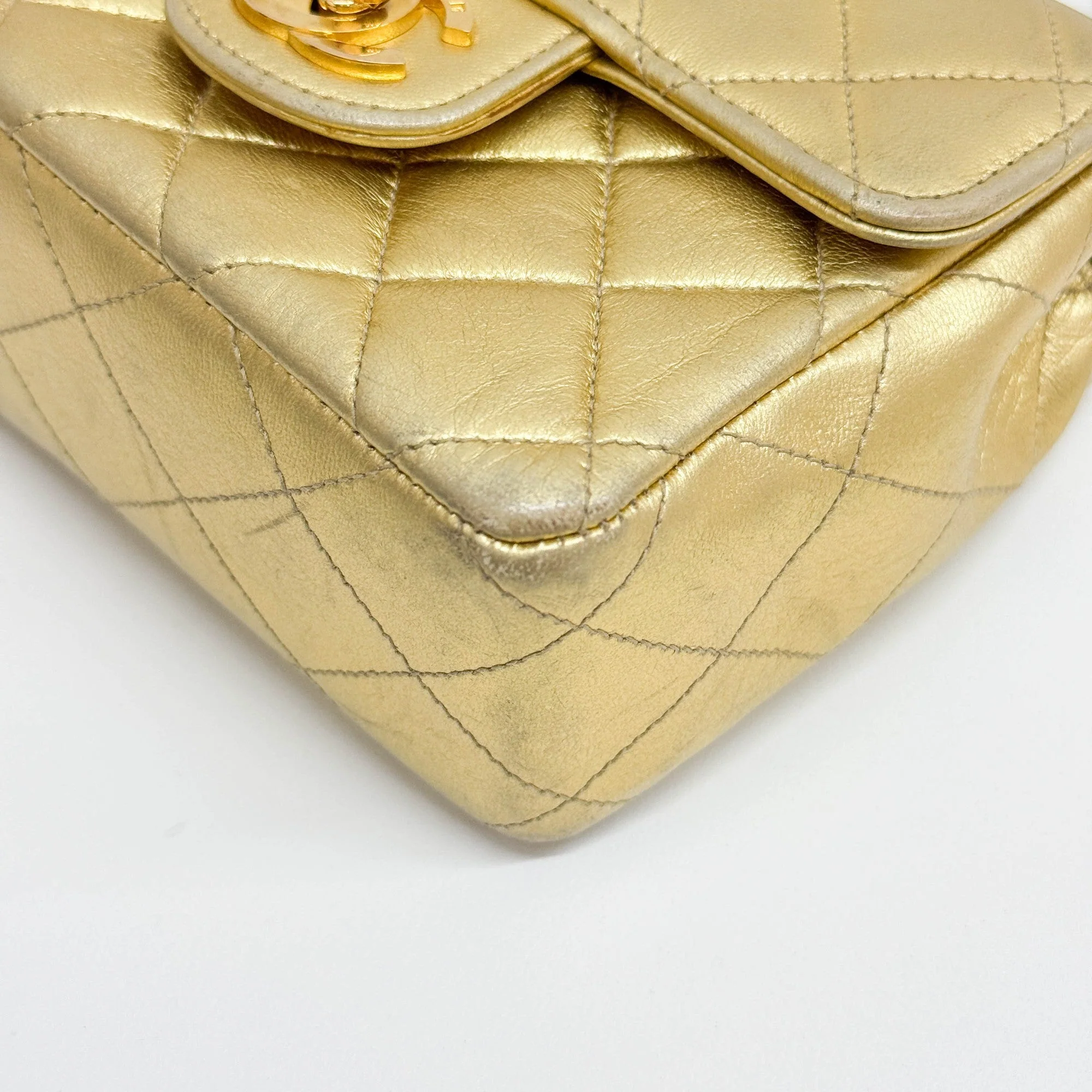 Set Of 2 Coco Handle 1994-1996 Matelasse Gold Leather Hand Bags - Image 24
