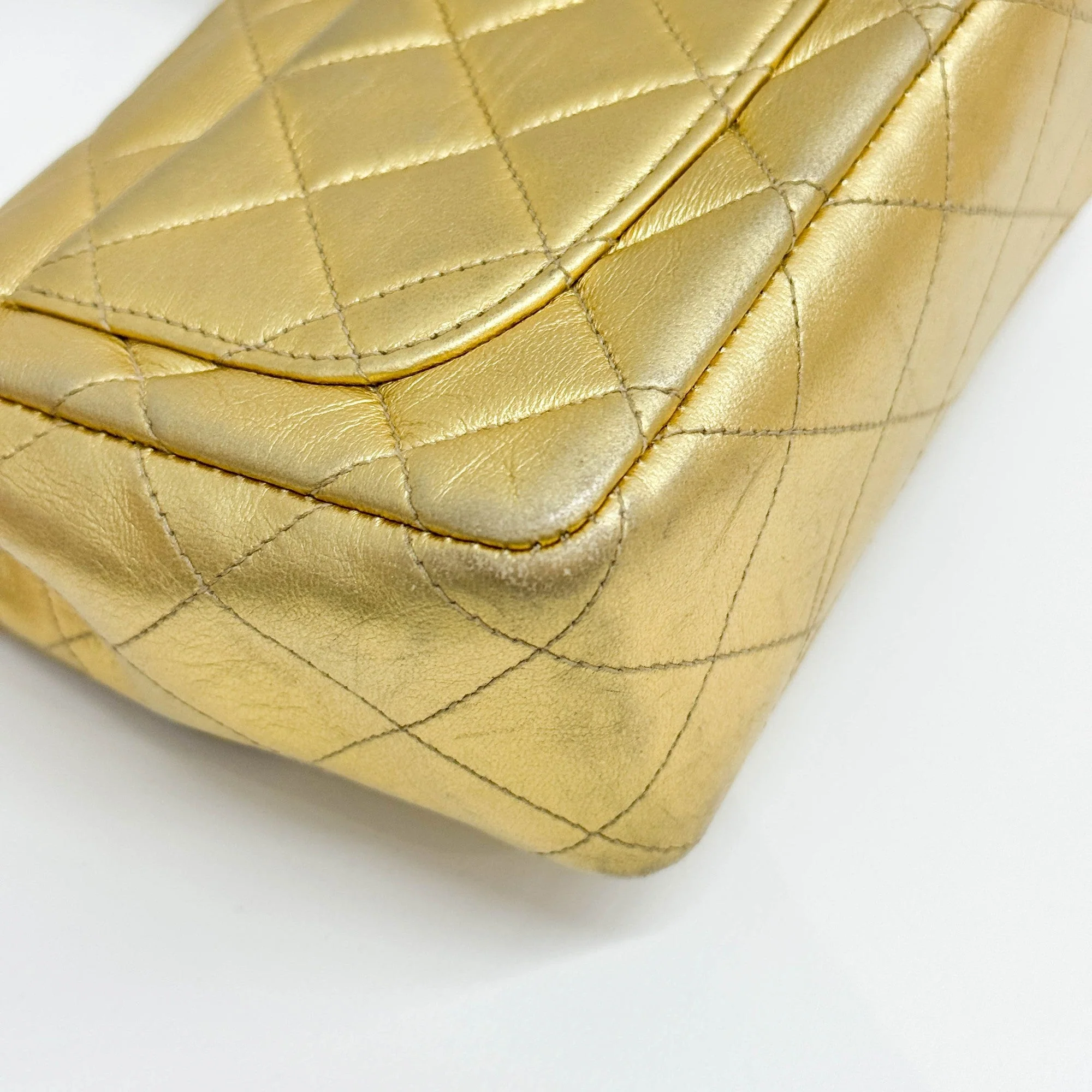 Set Of 2 Coco Handle 1994-1996 Matelasse Gold Leather Hand Bags - Image 26