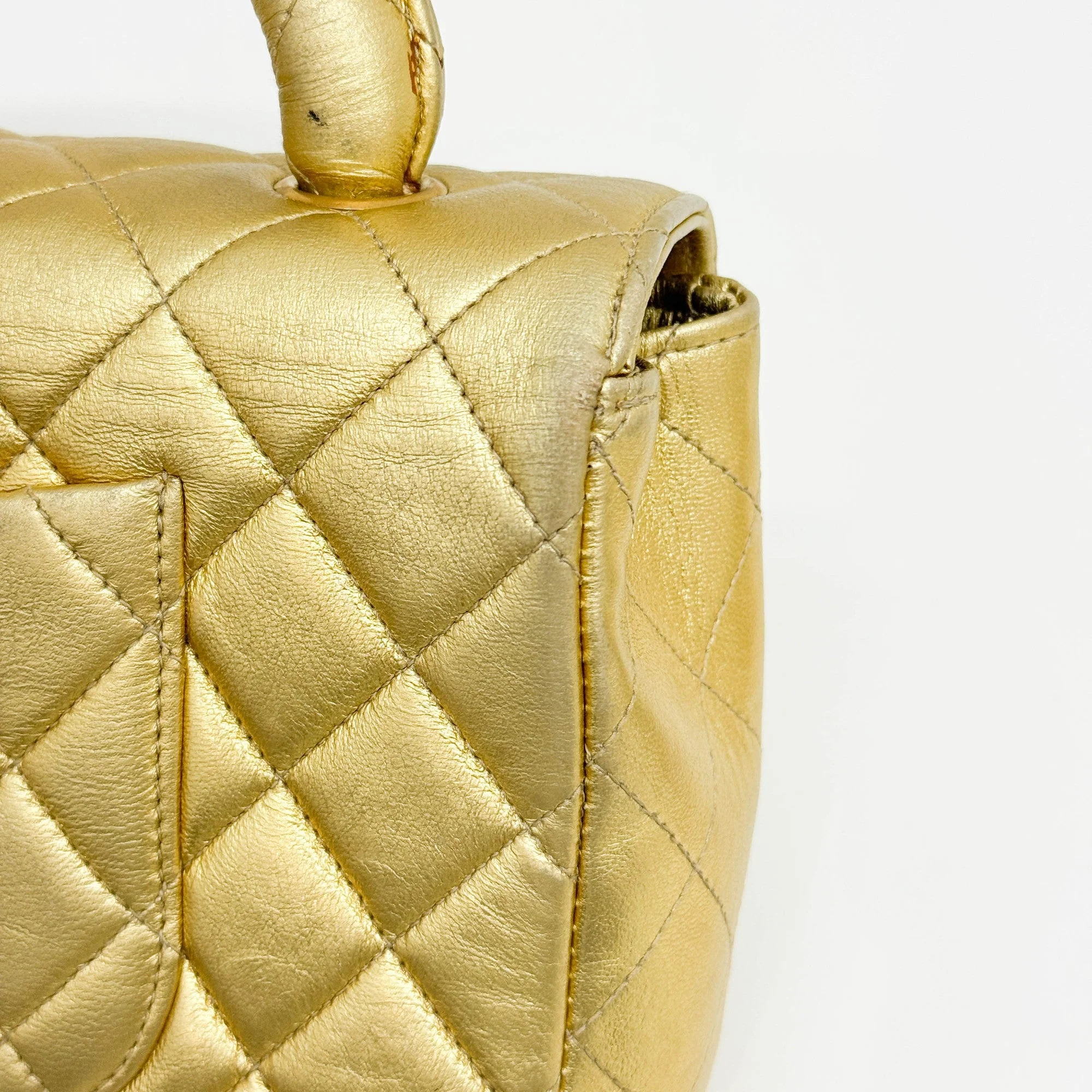 Set Of 2 Coco Handle 1994-1996 Matelasse Gold Leather Hand Bags - Image 30