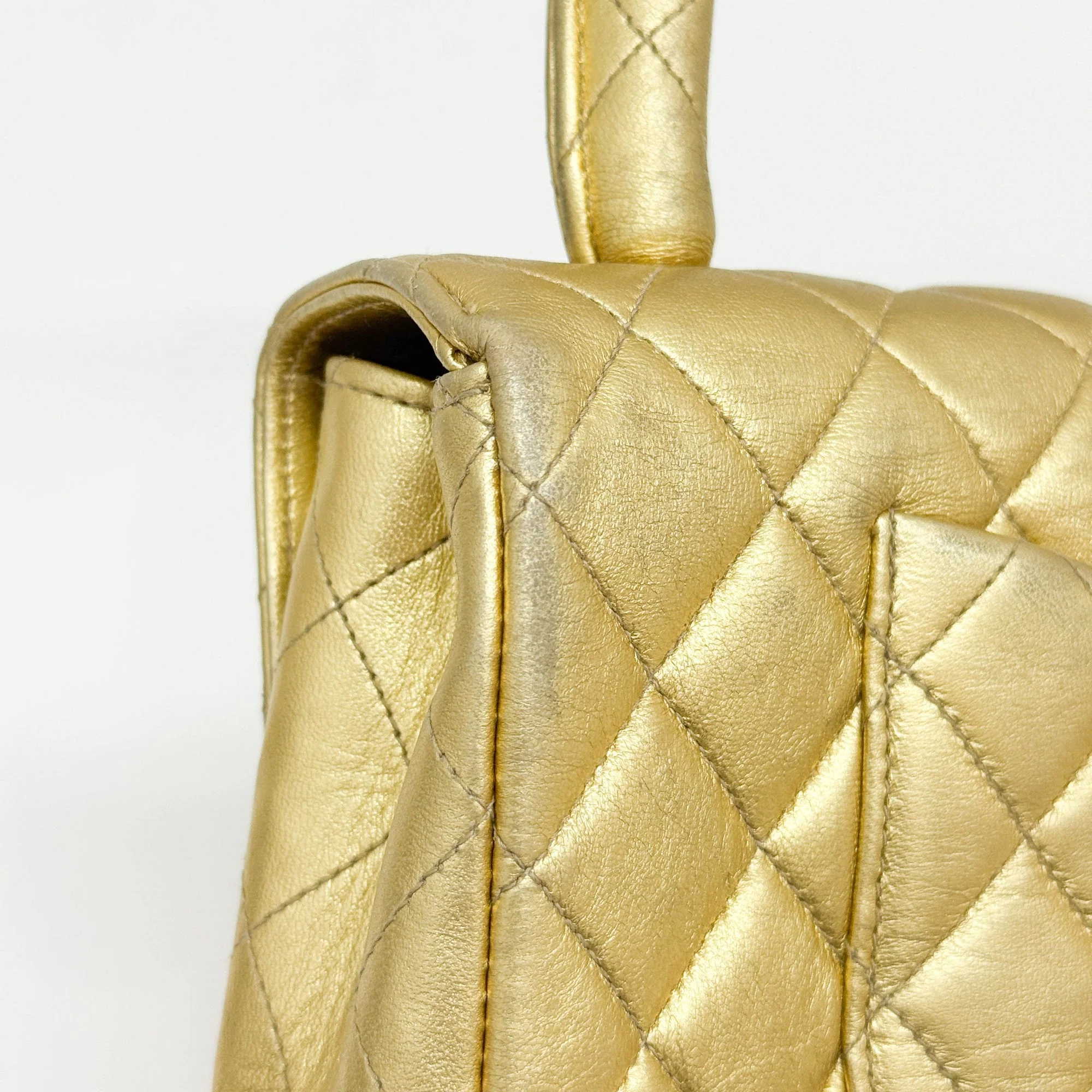 Set Of 2 Coco Handle 1994-1996 Matelasse Gold Leather Hand Bags - Image 31