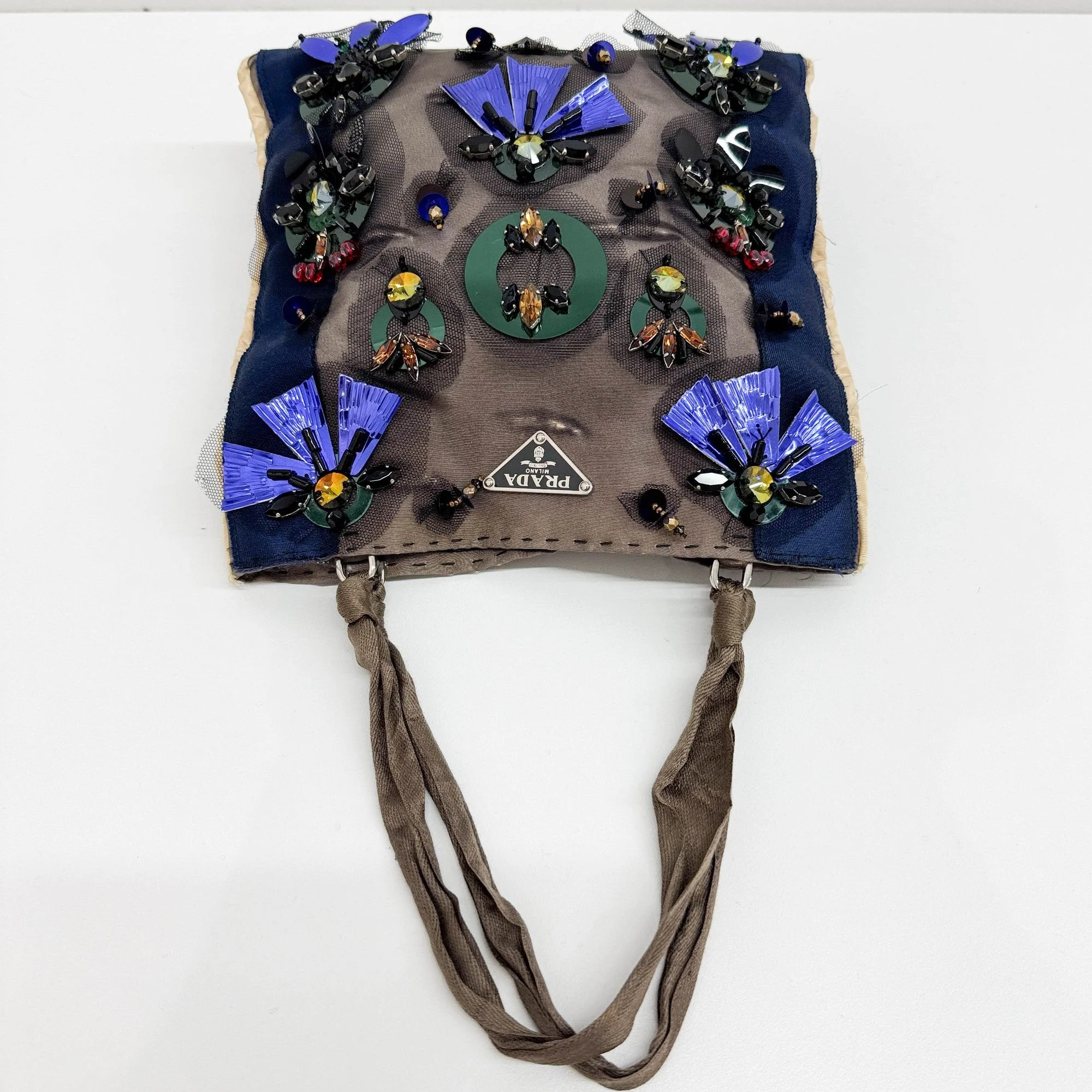 Silk with Beaded Application Handle Bag - Image 11